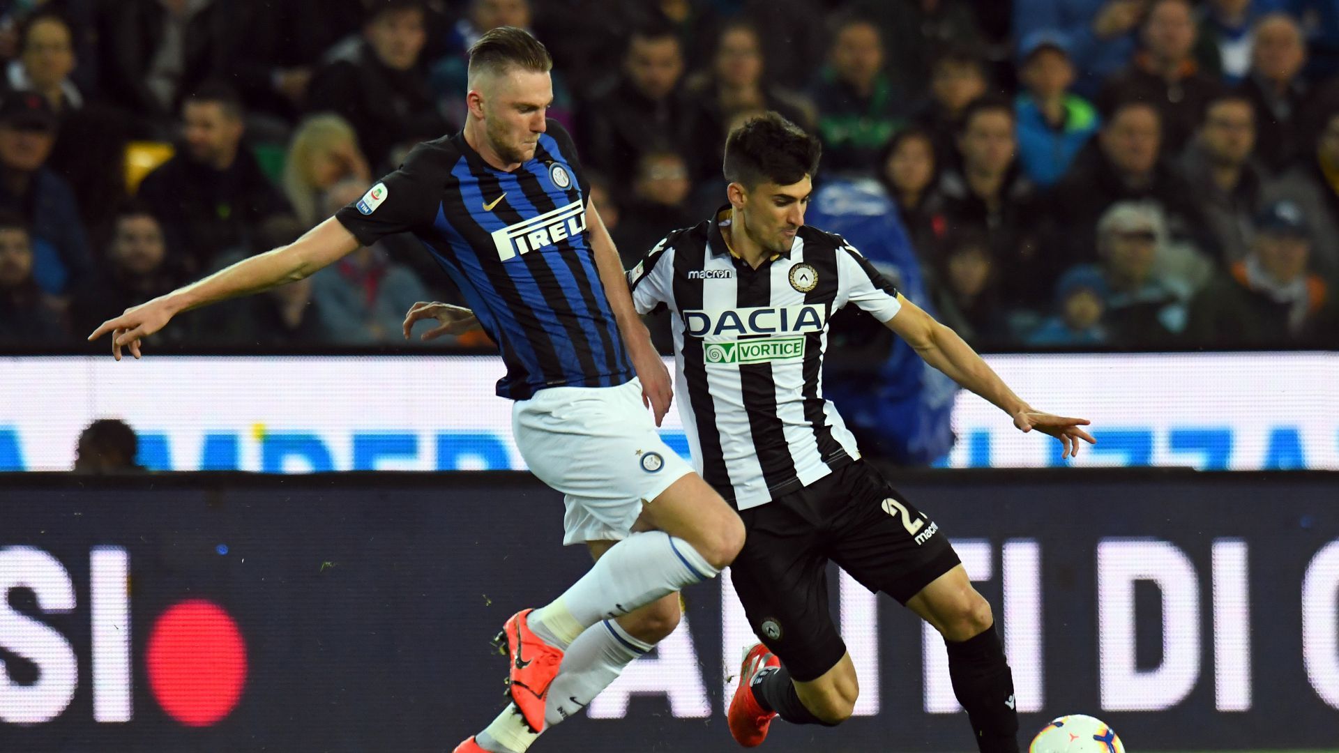 Milan Skriniar Ignacio Pussetto Udinese Inter Serie A