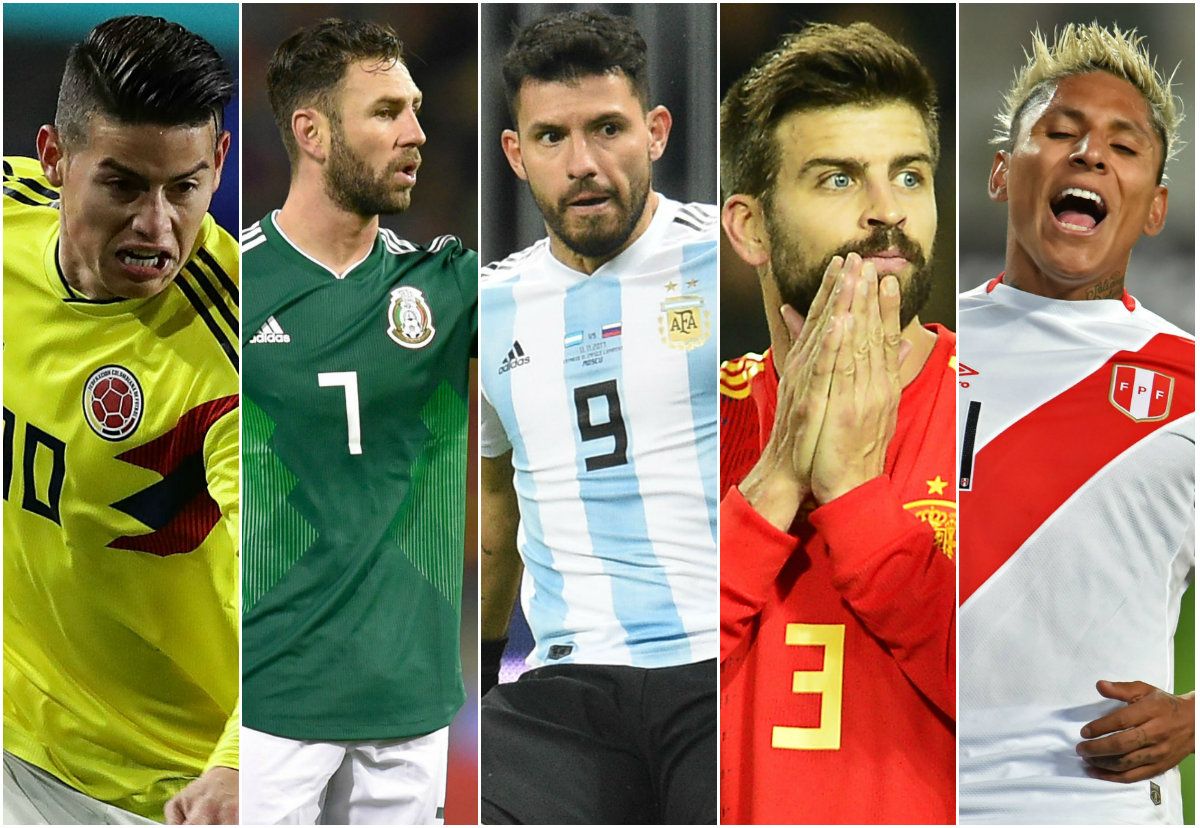 James Rodríguez Miguel Layún Sergio Agüero Gerard Piqué Raúl Ruidíaz