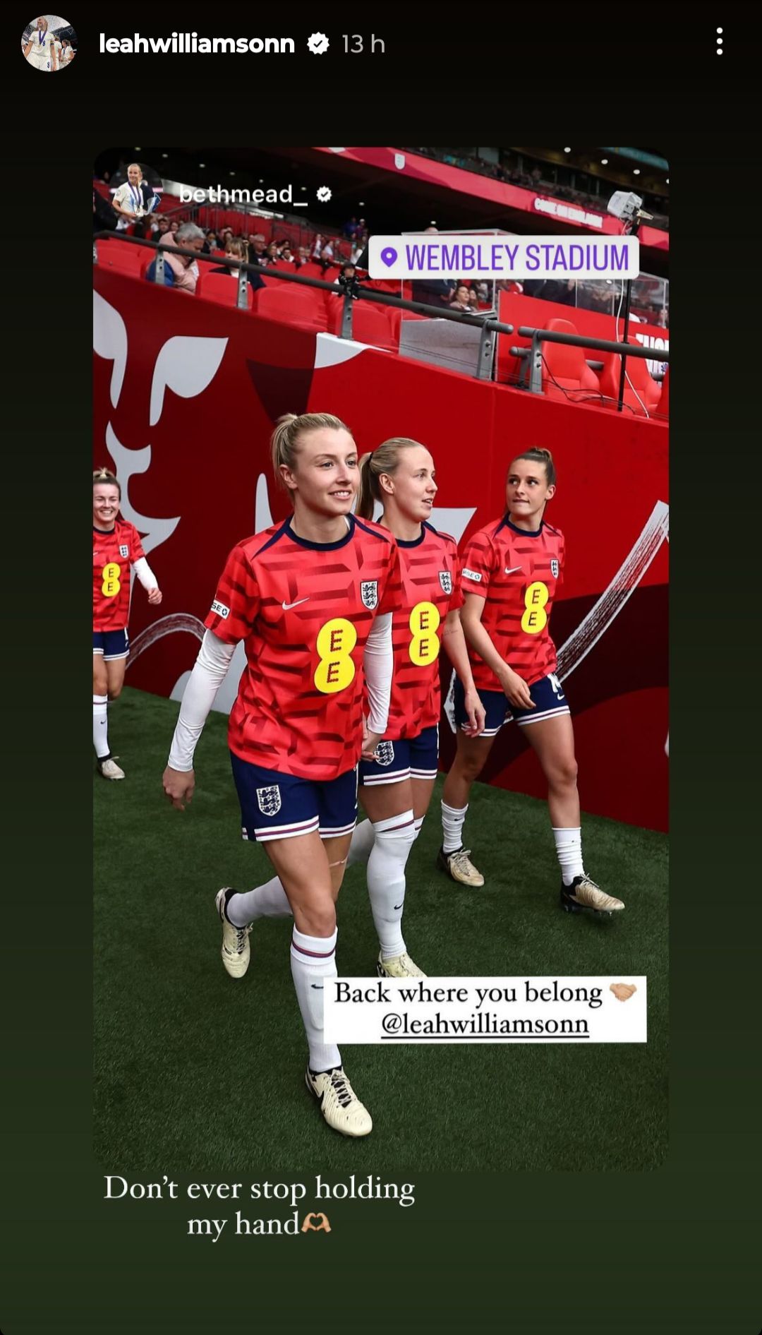 Leah Williamson Beth Mead Lionesses Instagram