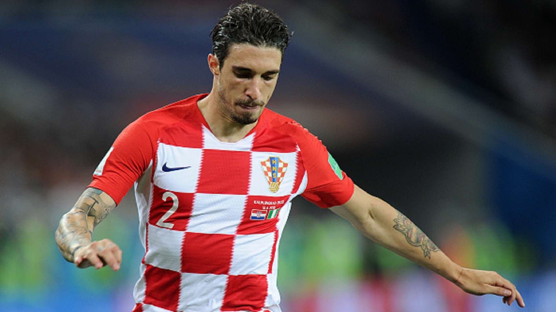 Sime Vrsaljko of Croatia during the 2018 FIFA World Cup Russia group D match between Croatia and Nigeria at Kaliningrad Stadium on June 16, 2018 in Kaliningrad, Russia