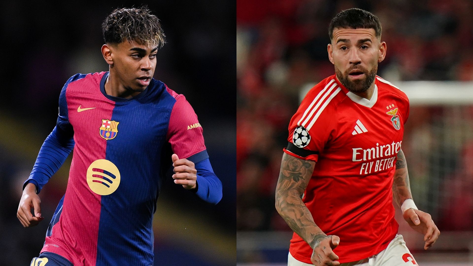 Lamine Yamal Barcelona Nicolas Otamendi Benfica