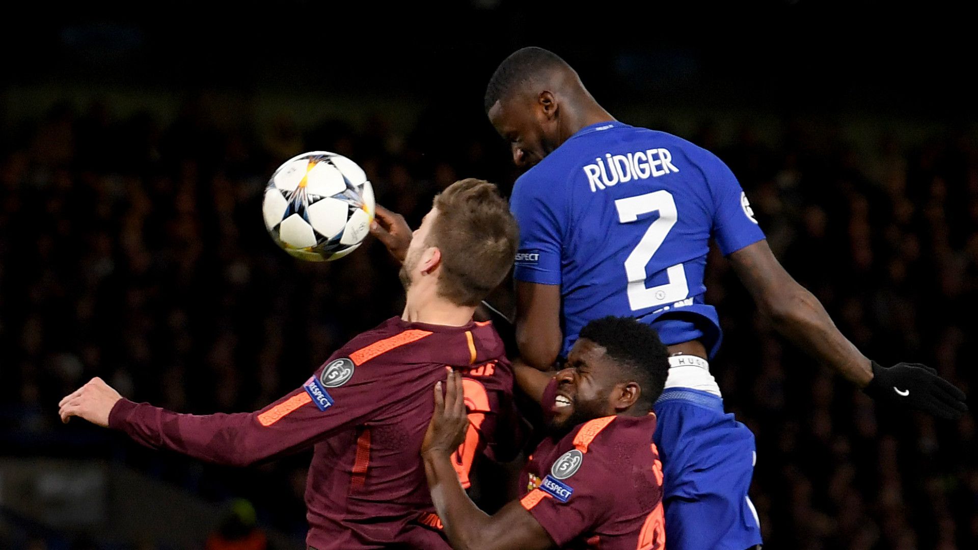 Rudiger Piqu Umtiti Chelsea Barcelona Champions League