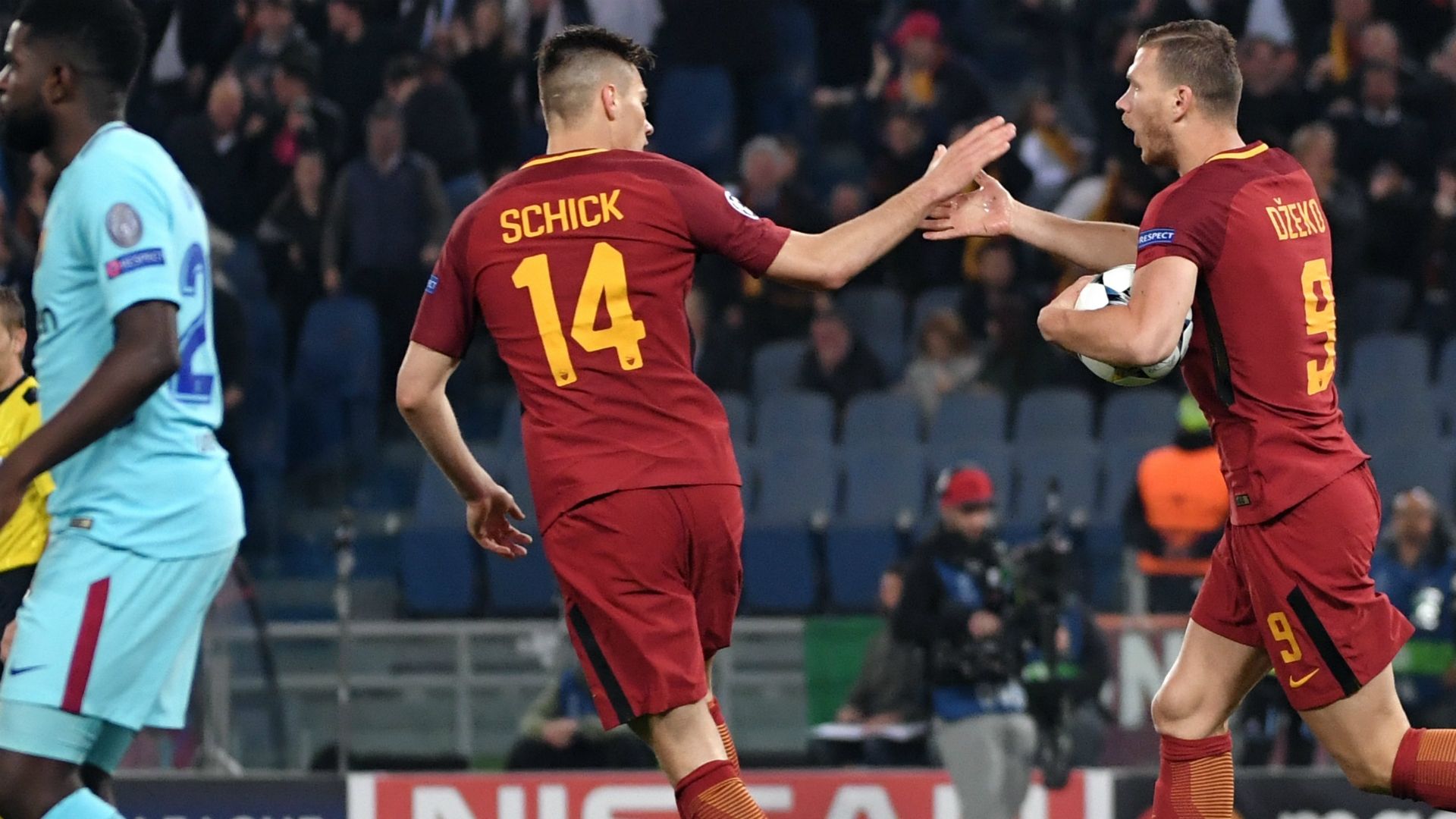 Dzeko Roma Barcelona Champions League