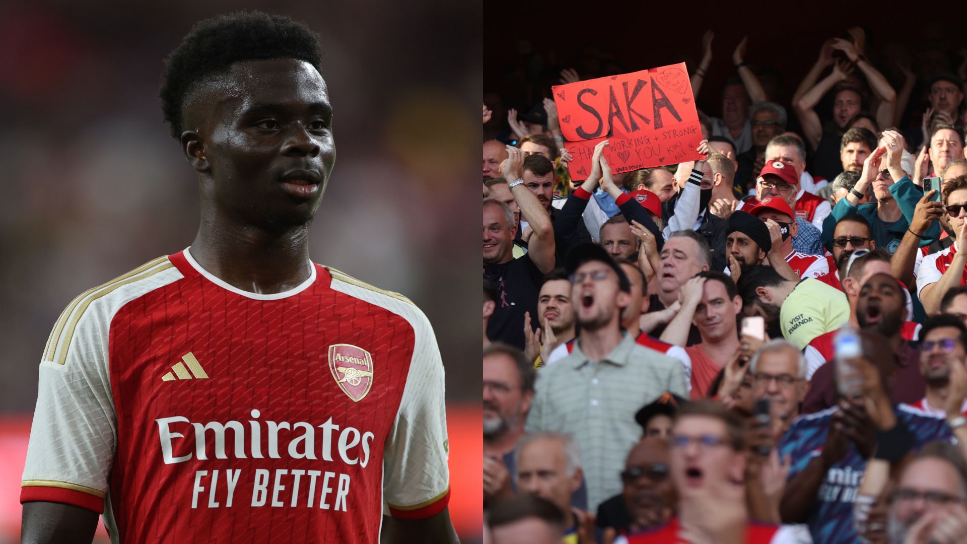 Bukayo Saka Arsenal fans split