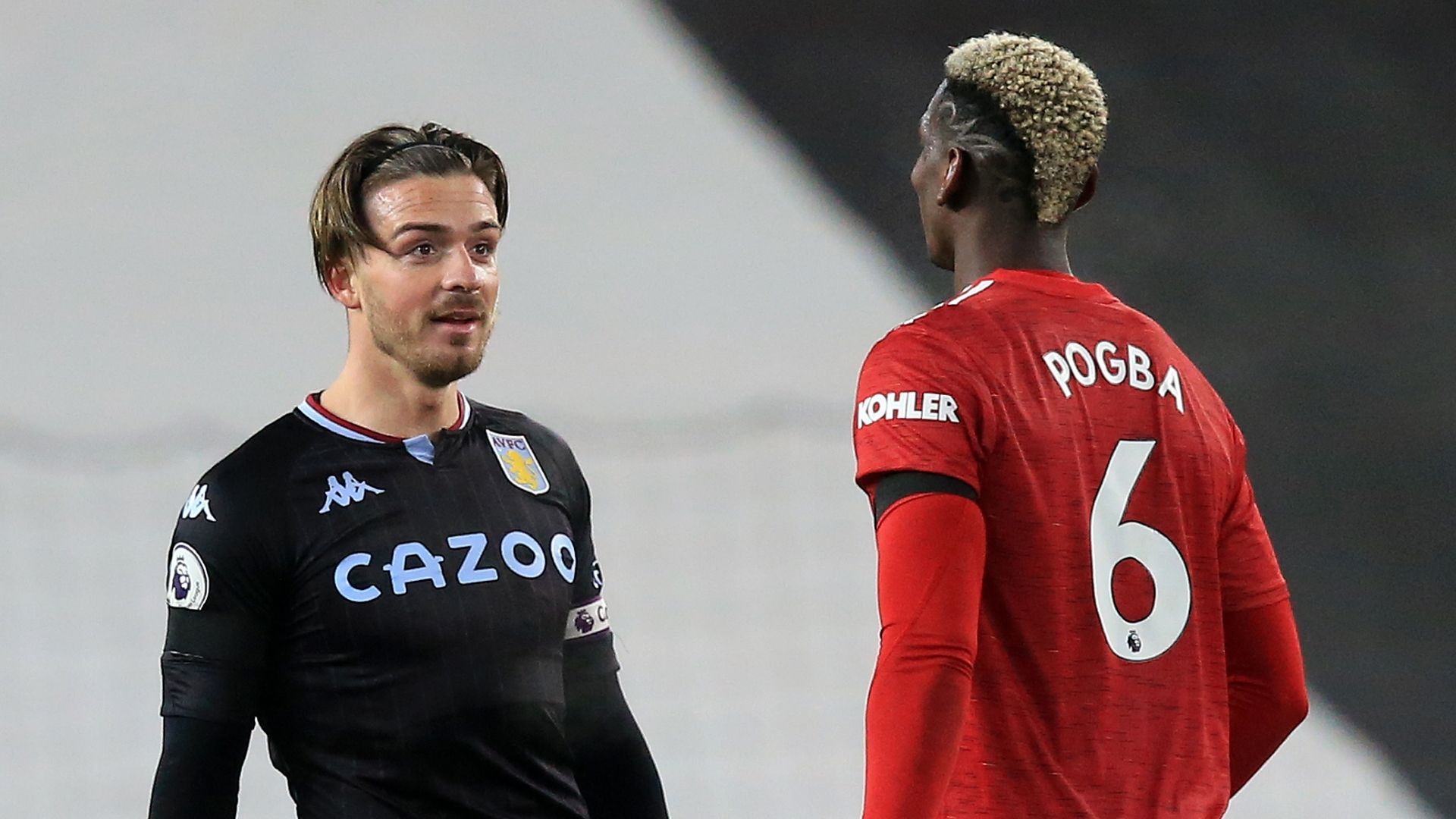 Jack Grealish, Paul Pogba, Manchester United vs Aston Villa