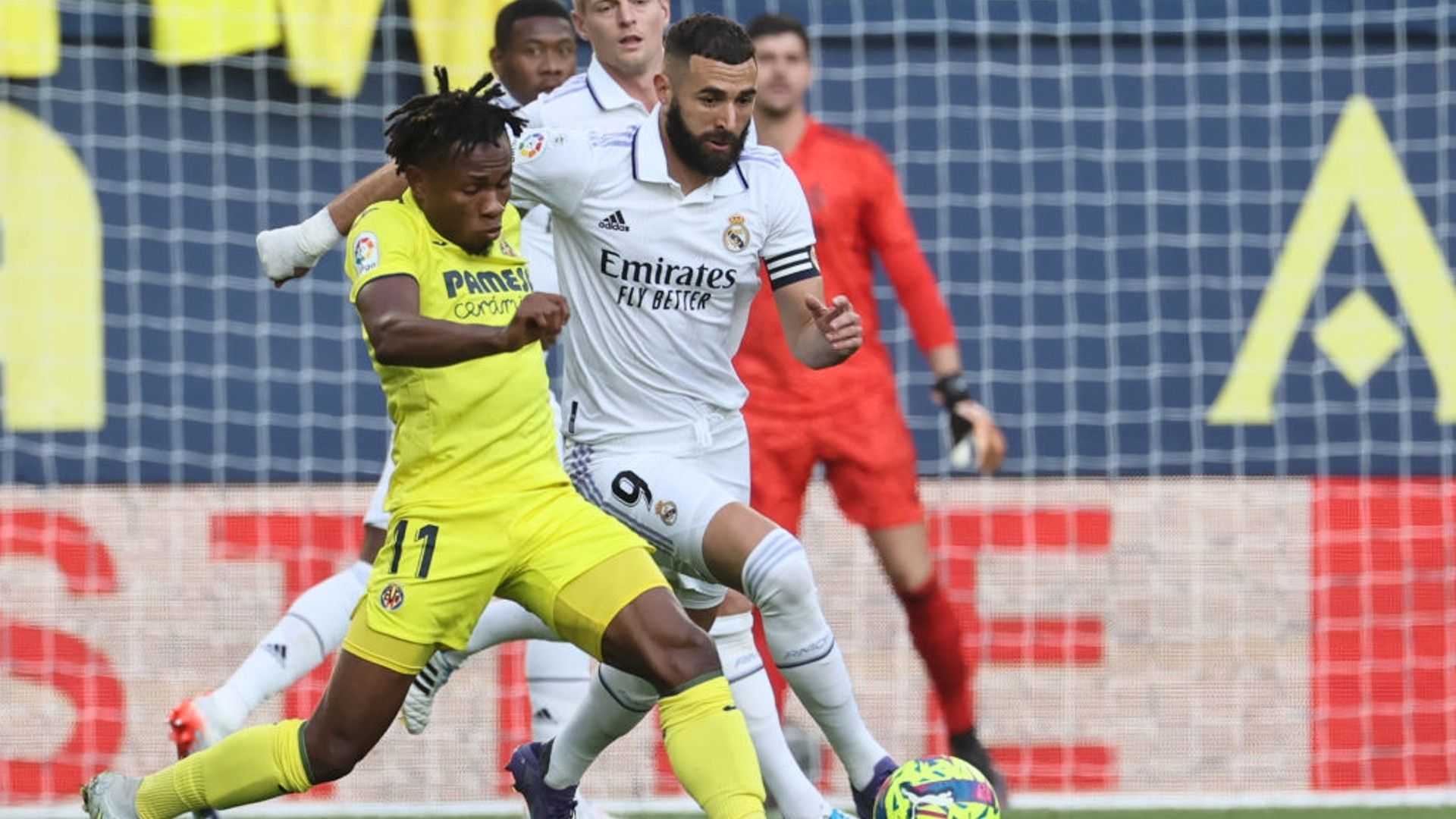 Samuel Chukwueze and Karim Benzema.