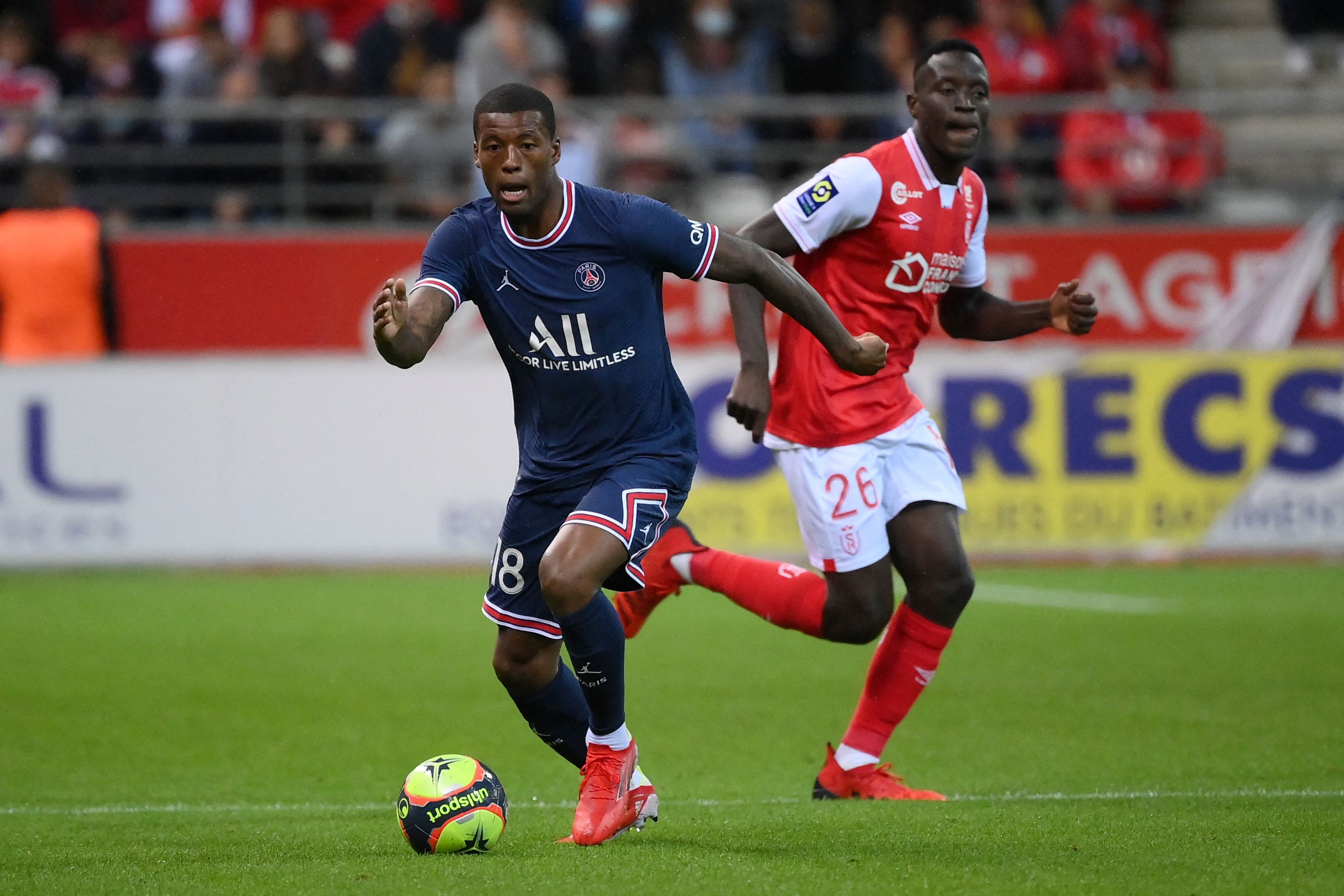 Georginio Wijnaldum lors de la rencontre de Ligue 1 face à Reims, le 29 août.