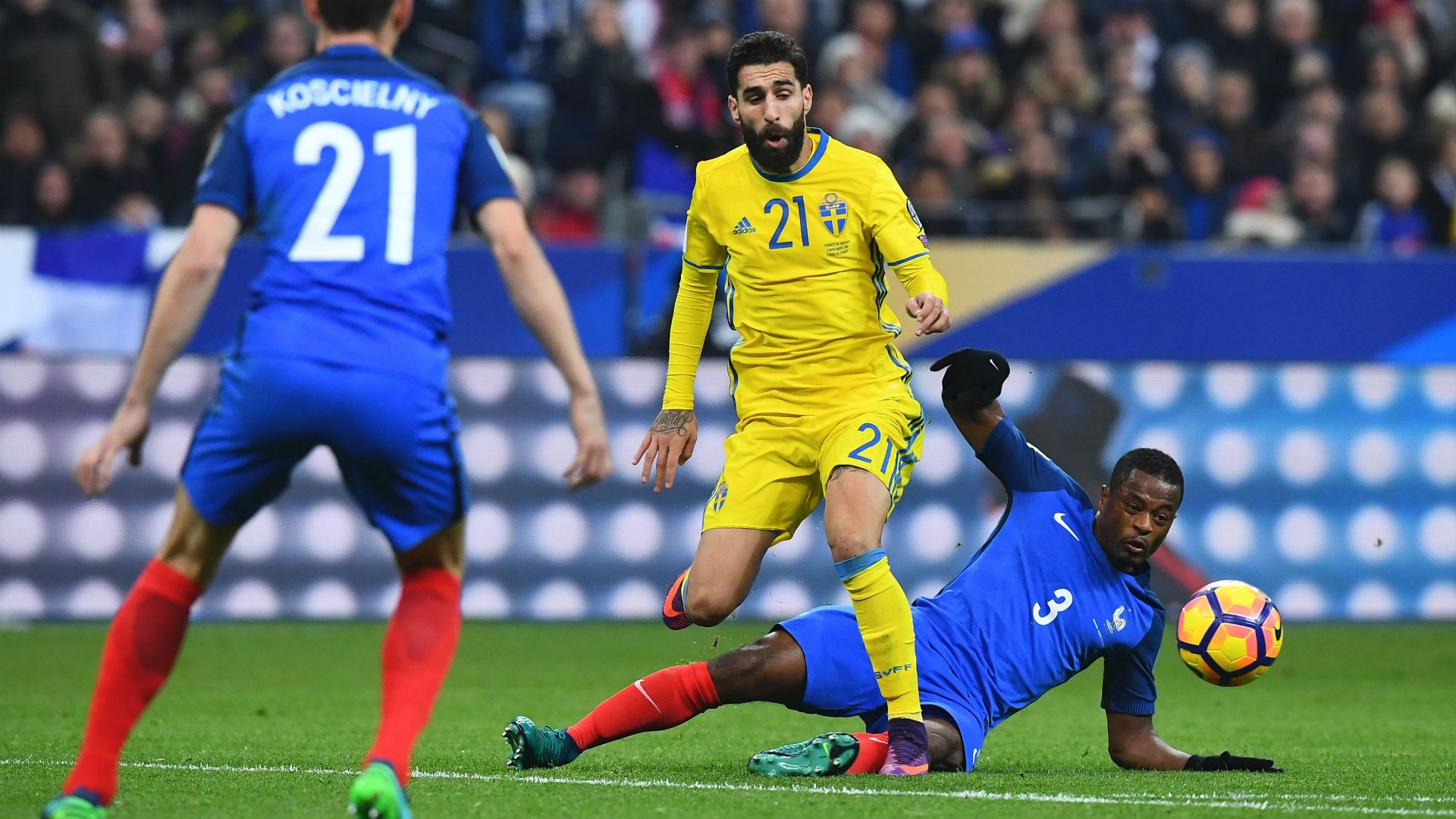 Jimmy Durmaz Patrice Evra France Sweden 11112016