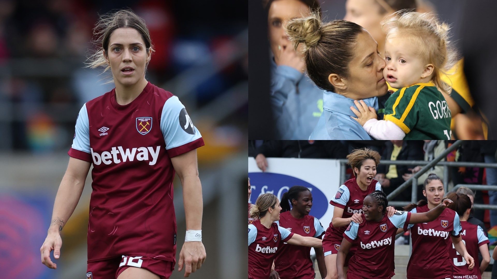 Katrina Gorry West Ham daughter composite