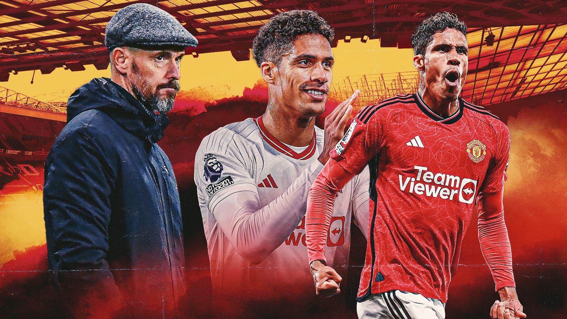 Raphael Varane Erik ten Hag Manchester United 2023-24 GFX