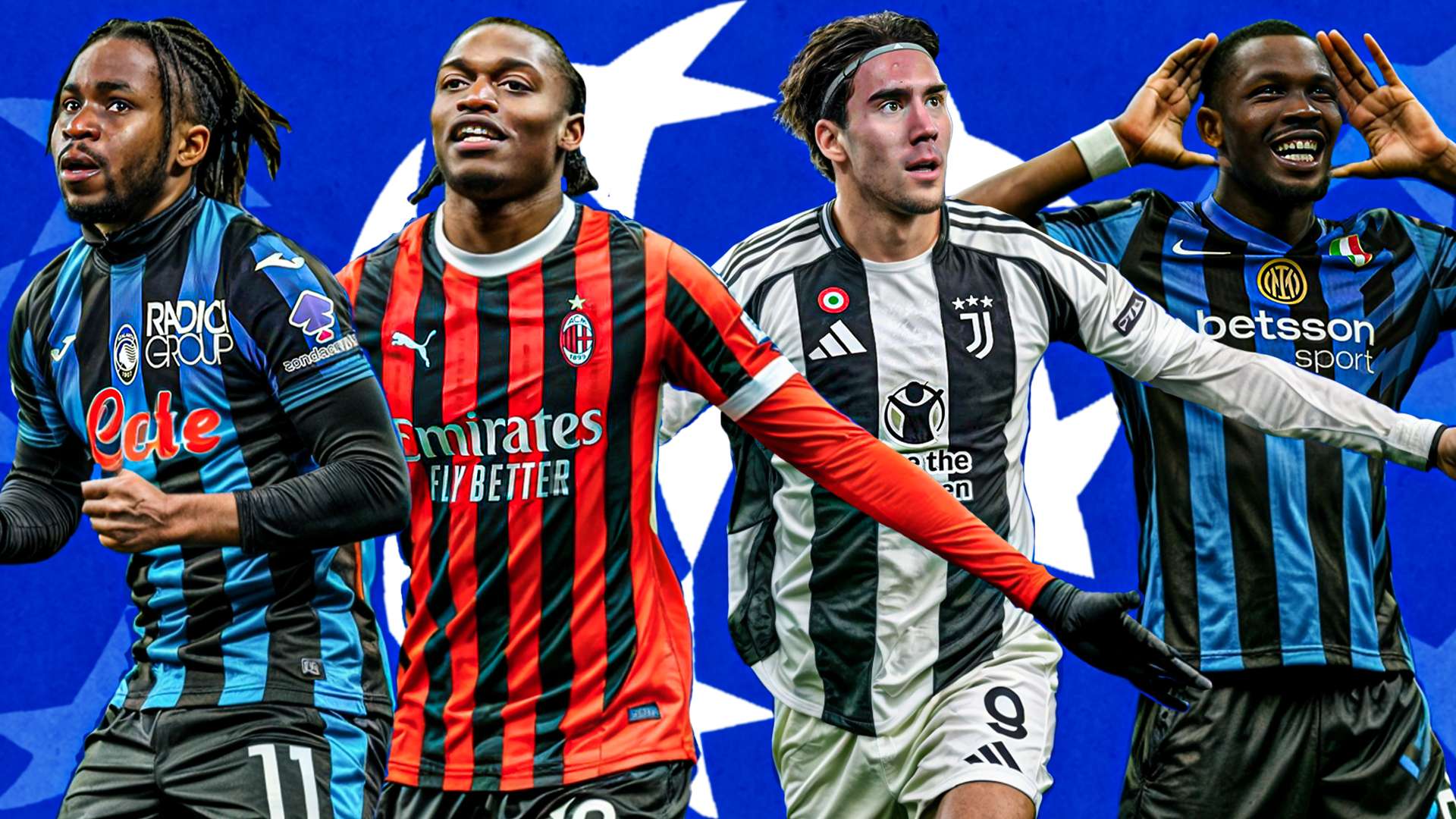 Atalanta Milan Juventus Inter Champions League GFX 2024-2025