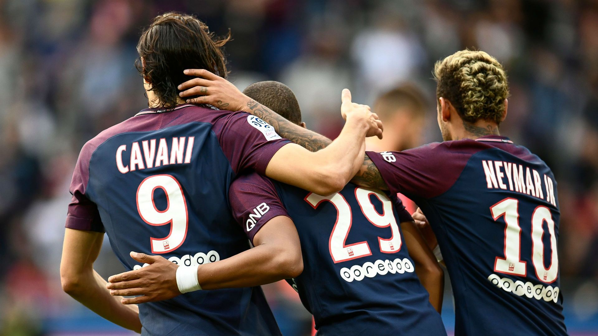 Neymar Cavani Mbappé trio PSG Ligue 1