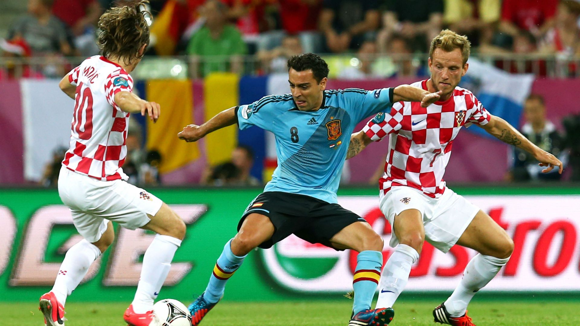 uka modric xavi ivan rakitic - croatia 0 spain 1 - euro 2012 - 18062012