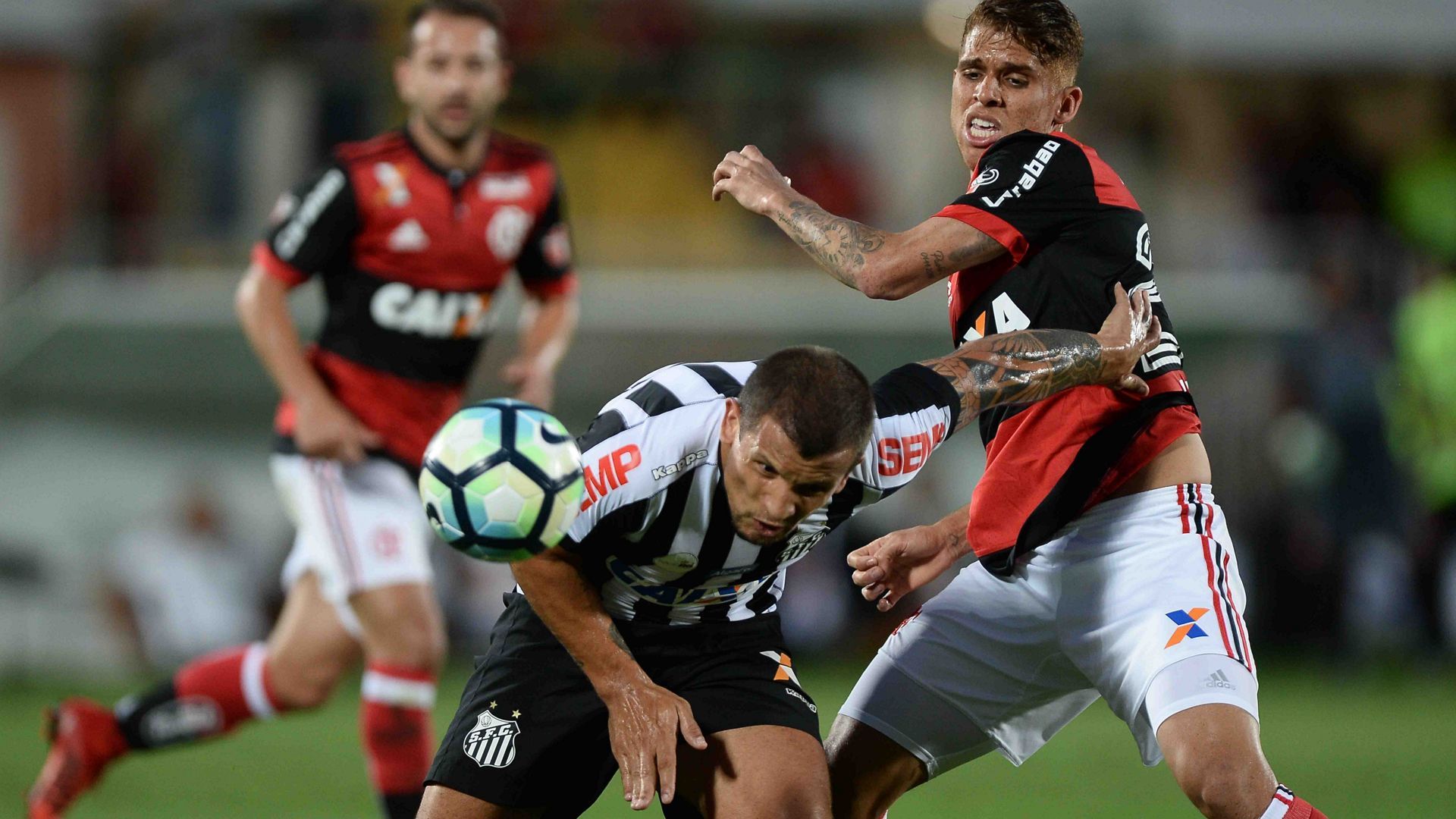 Gustavo Cuellar Emiliano Vecchio Flamengo Santos Brasileirao Serie A 26112017