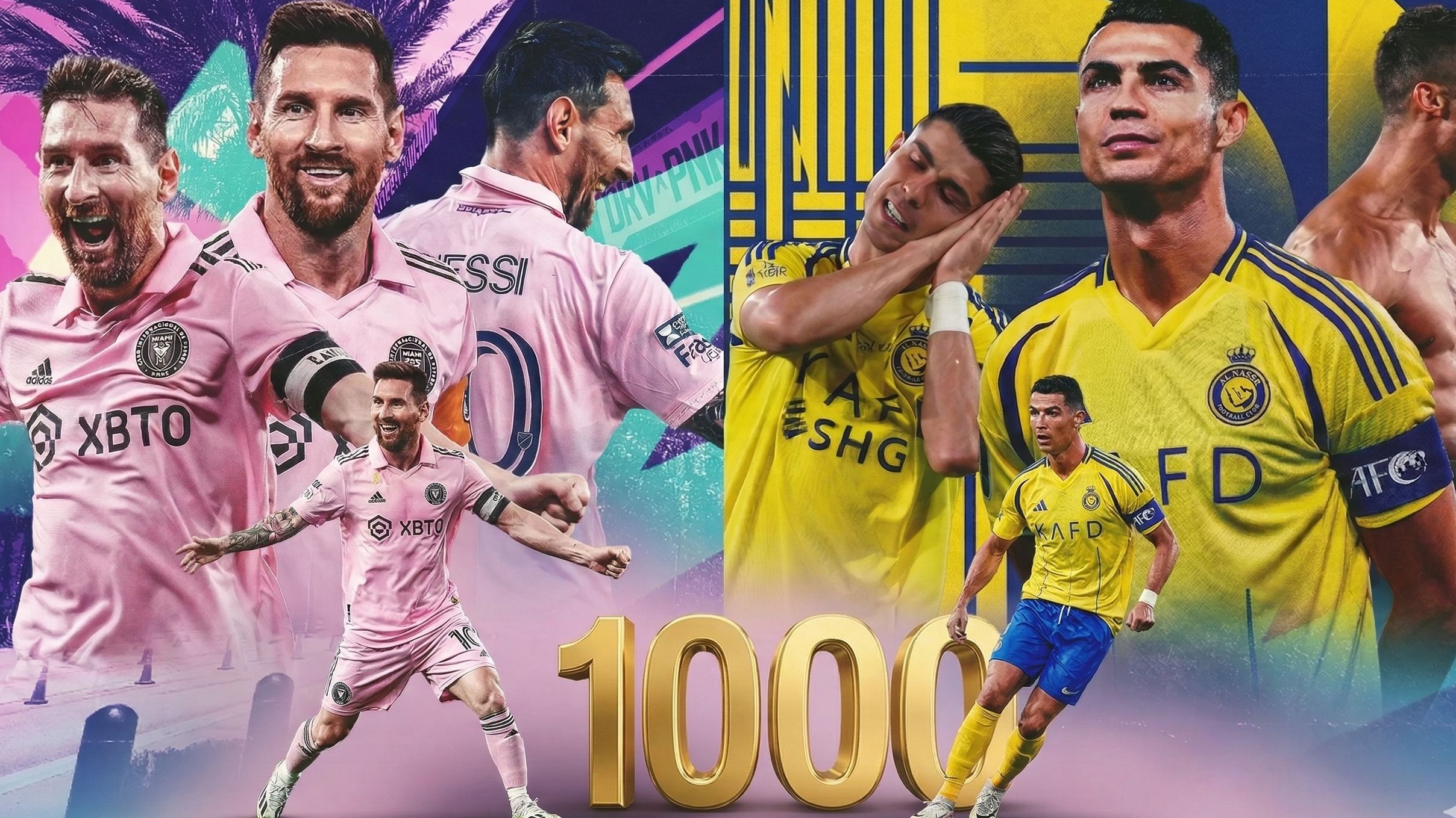 GOAL ONLY Messi Ronaldo 1000 goals GFX