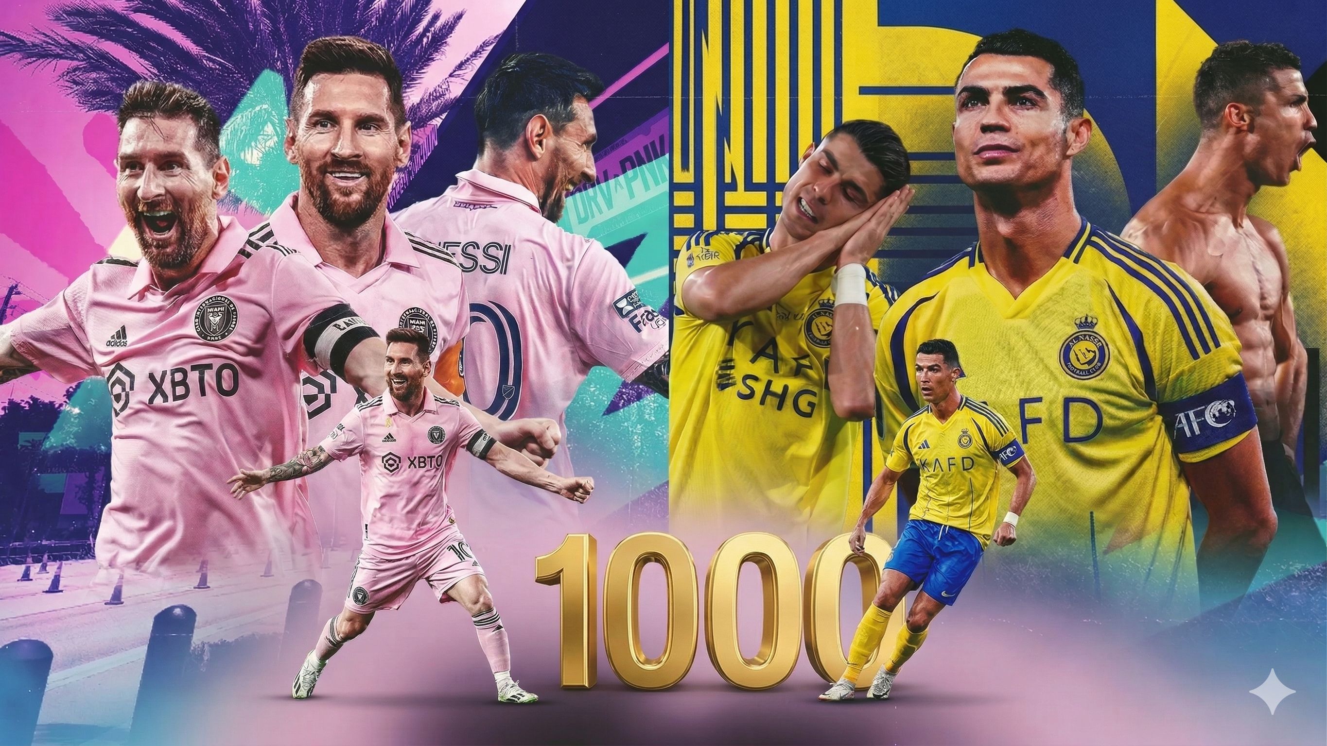 GOAL ONLY Messi Ronaldo 1000 goals GFX