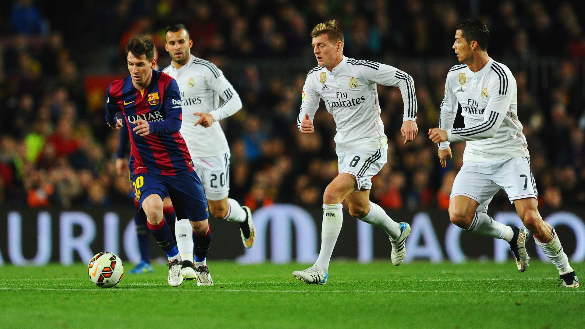 Lionel Messi Cristiano Ronaldo Jese Toni Kroos Barcelona Real Madrid