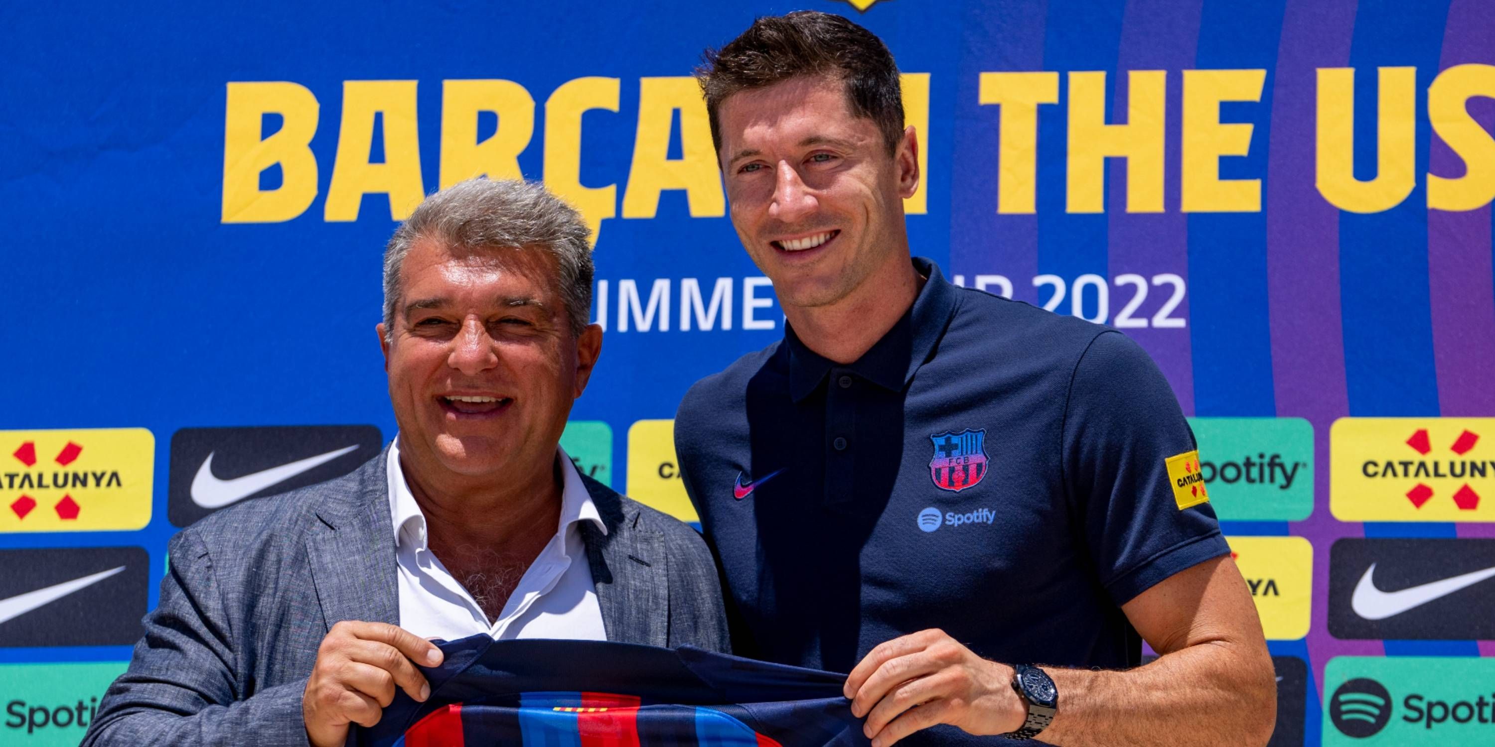 Joan Laporta Robert Lewandowski FC Barcelona