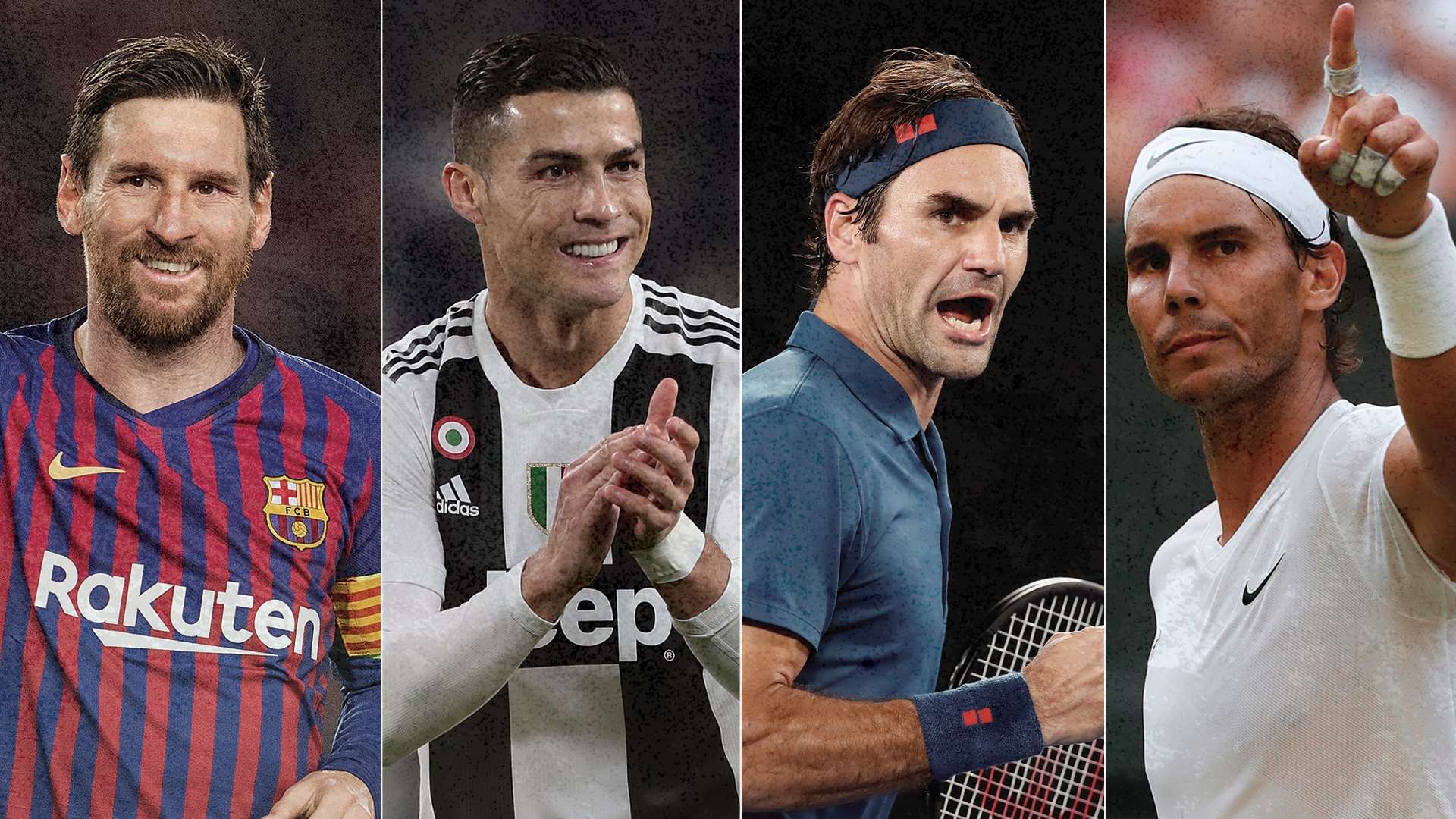Lionel Messi, Cristiano Ronaldo, Roger Federer, Rafael Nadal