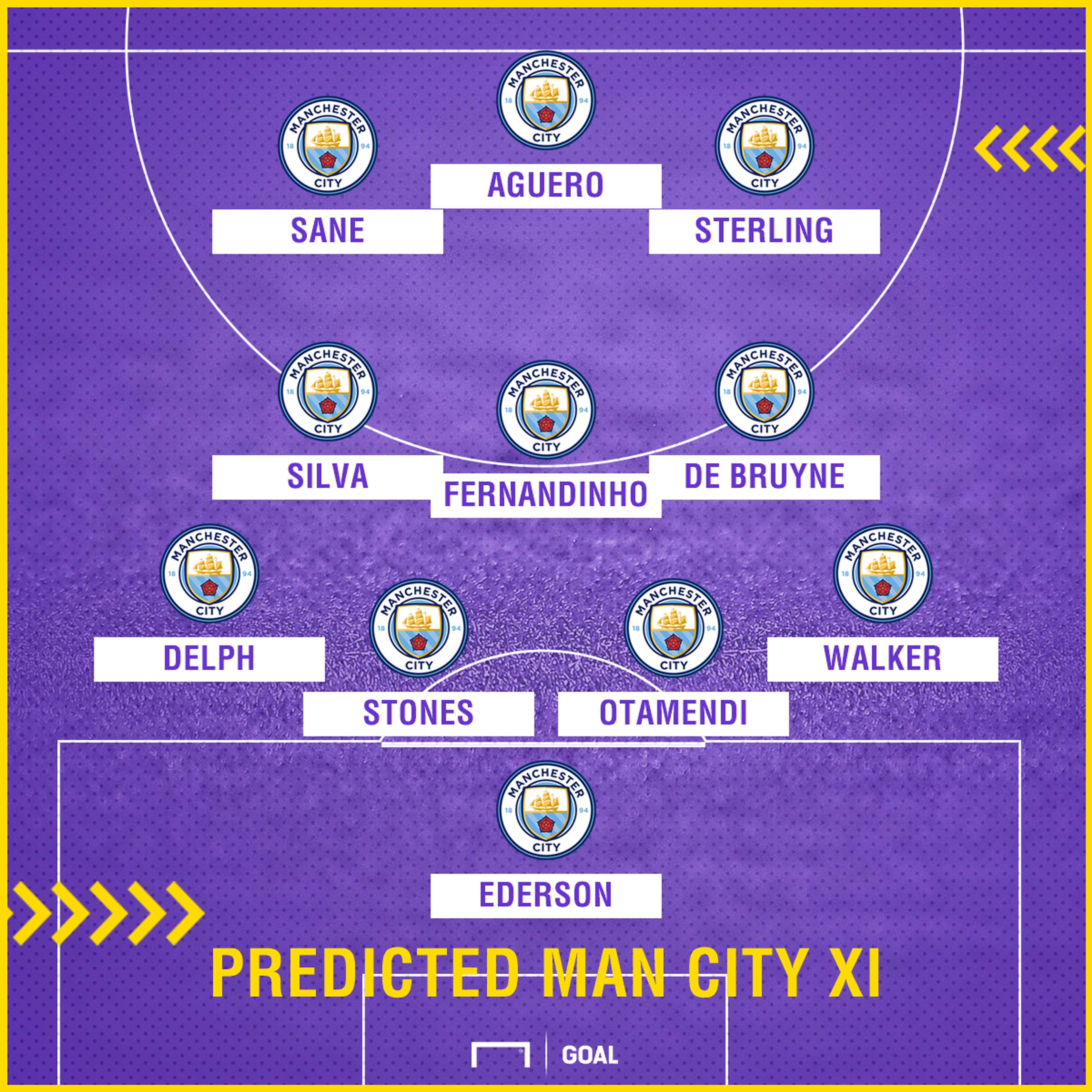 Man City Newcastle lineup graphic