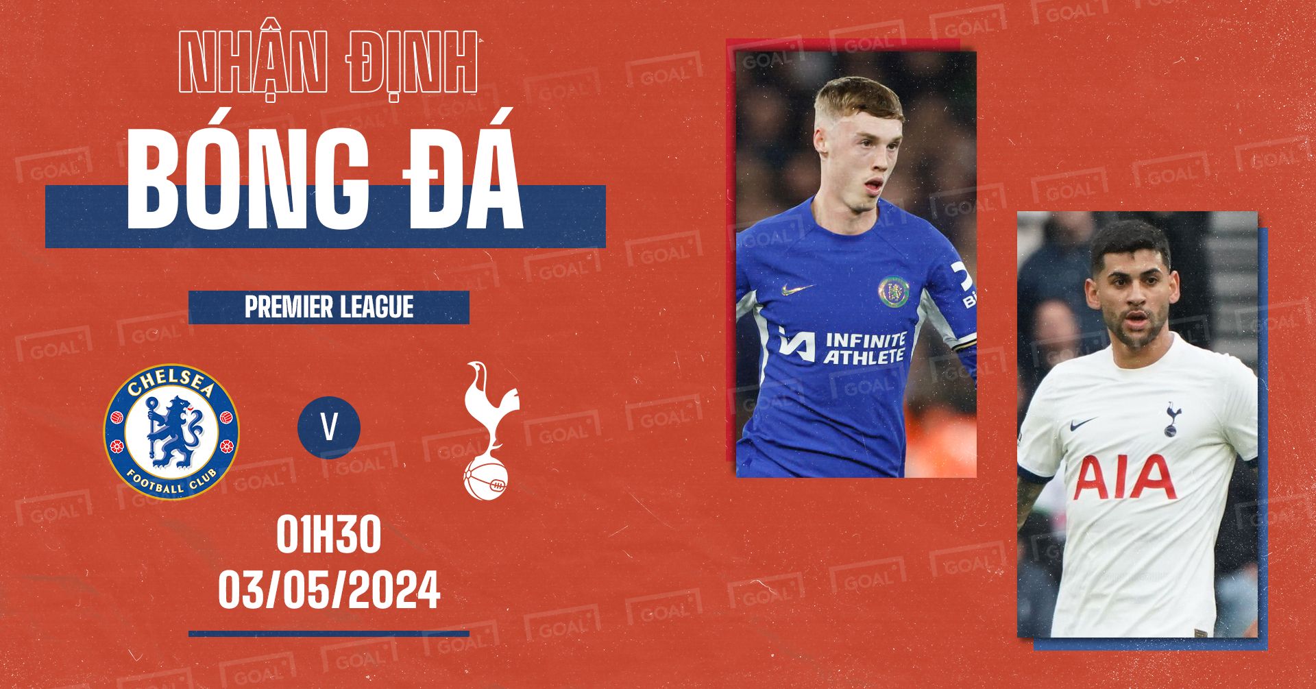 Chelsea vs Tottenham Premier League 2023-24 GFX