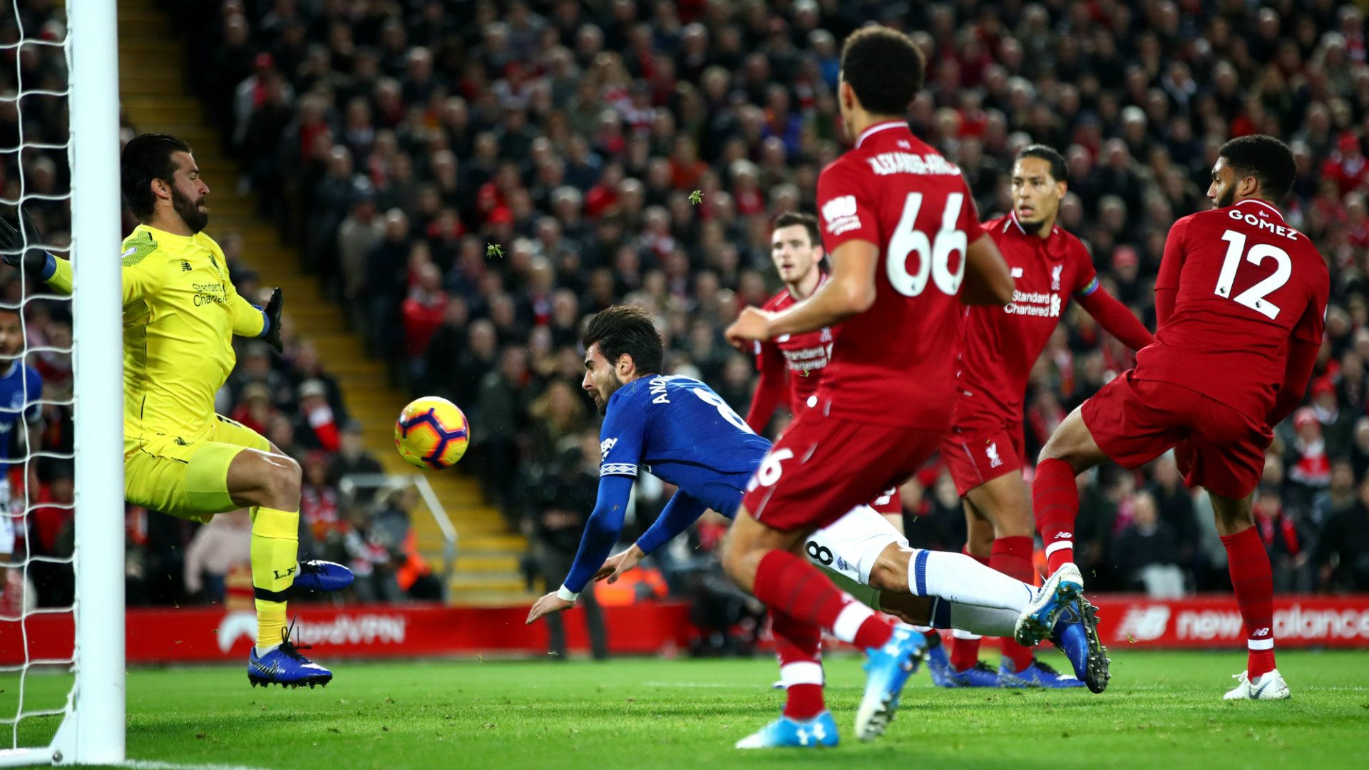 Alisson Andre Gomes Liverpool vs Everton Premier League 2018-19