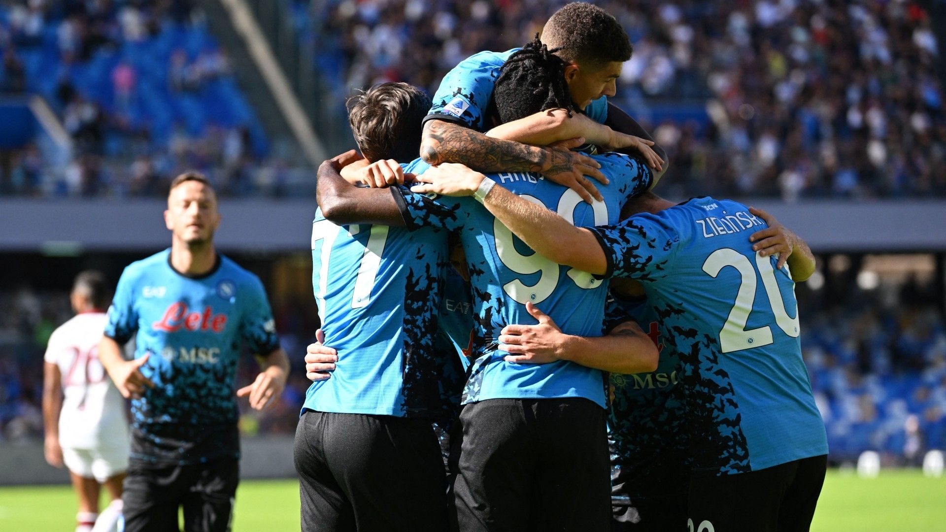 Napoli celebrates goal against Torino Serie A