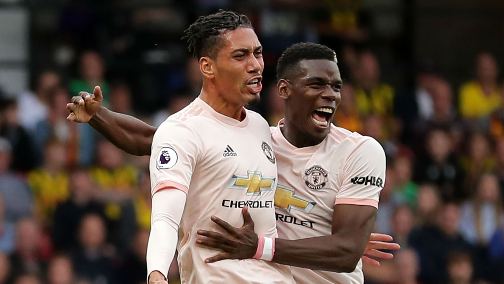 Chris Smalling Paul Pogba Manchester United Premier League 2018