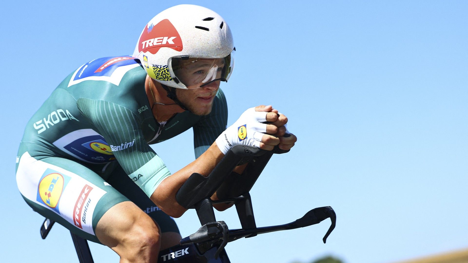  Italian Jonathan Milan of Lidl-Trek pictured in action during stage five of the 2025 Tour de France cycling 