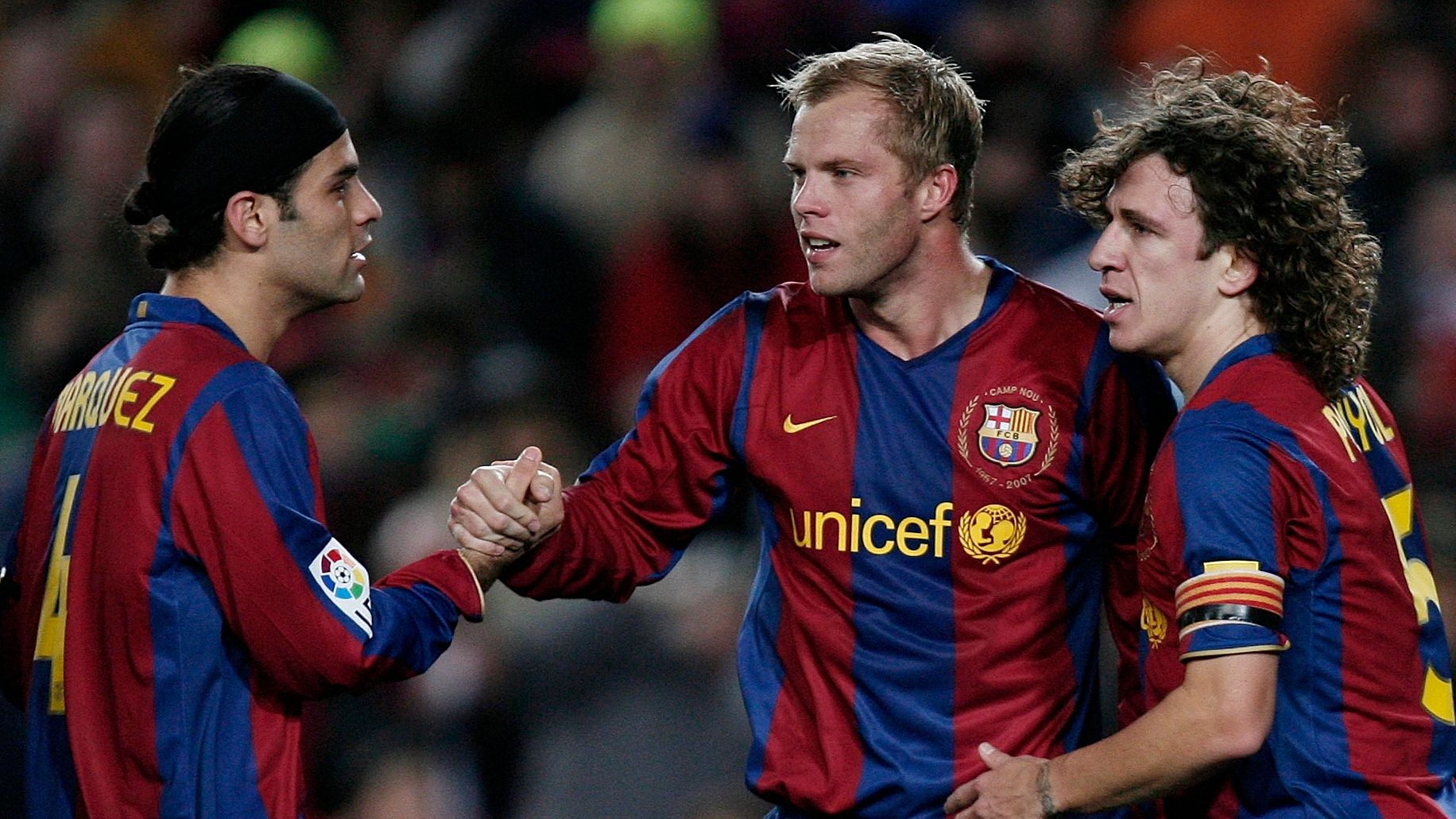 Rafael Marquez Carles Puyol Eidur Gudjohnsen Barcelona