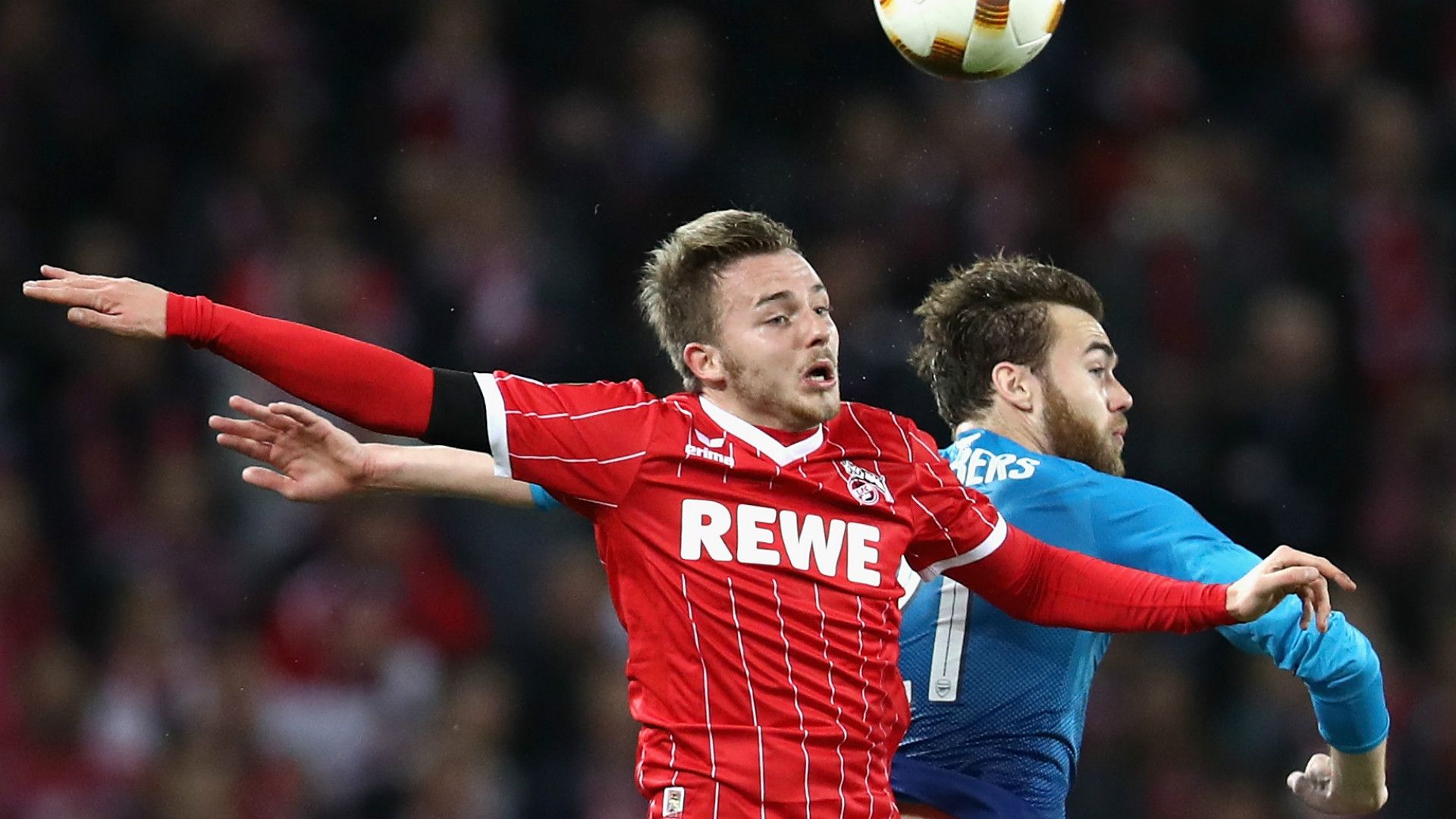 JANNES HORN KÖLN CALUM CHAMBERS ARSENAL UEFA EUROPA LEAGUE 23112017