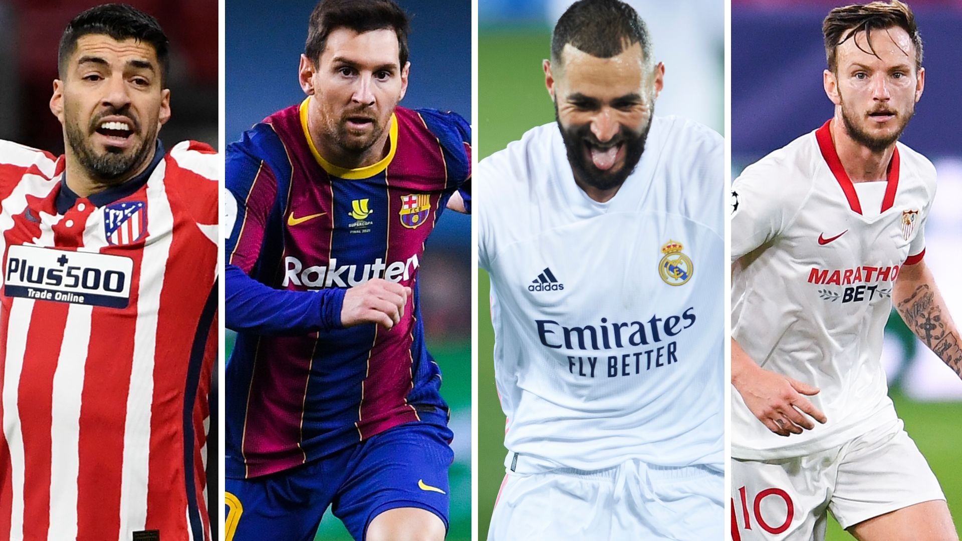 Luis Suárez, Messi, Benzema, Rakitic