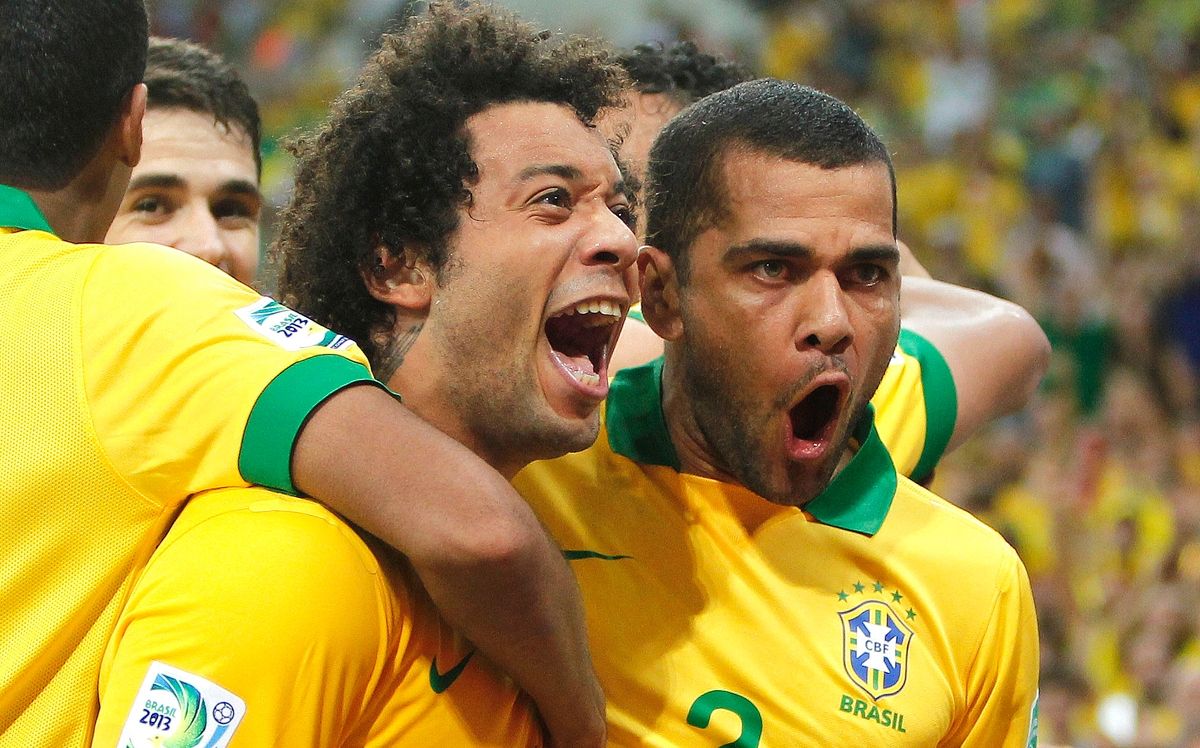 Daniel Alves, Marcelo - Brazil vs Spain, 2013 Confederations Cup
