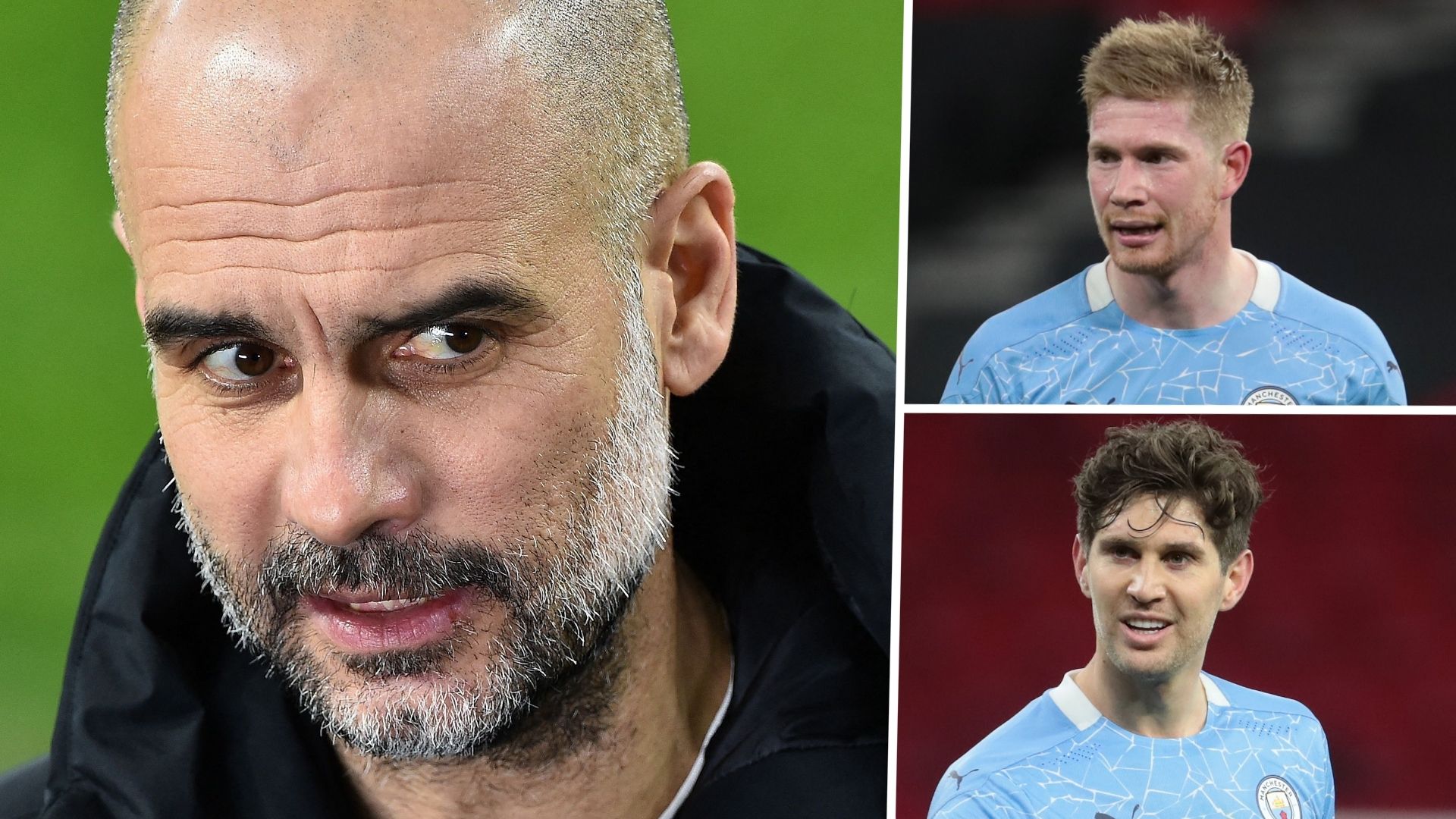 Pep Guardiola Kevin De Bruyne John Stones Manchester City GFX