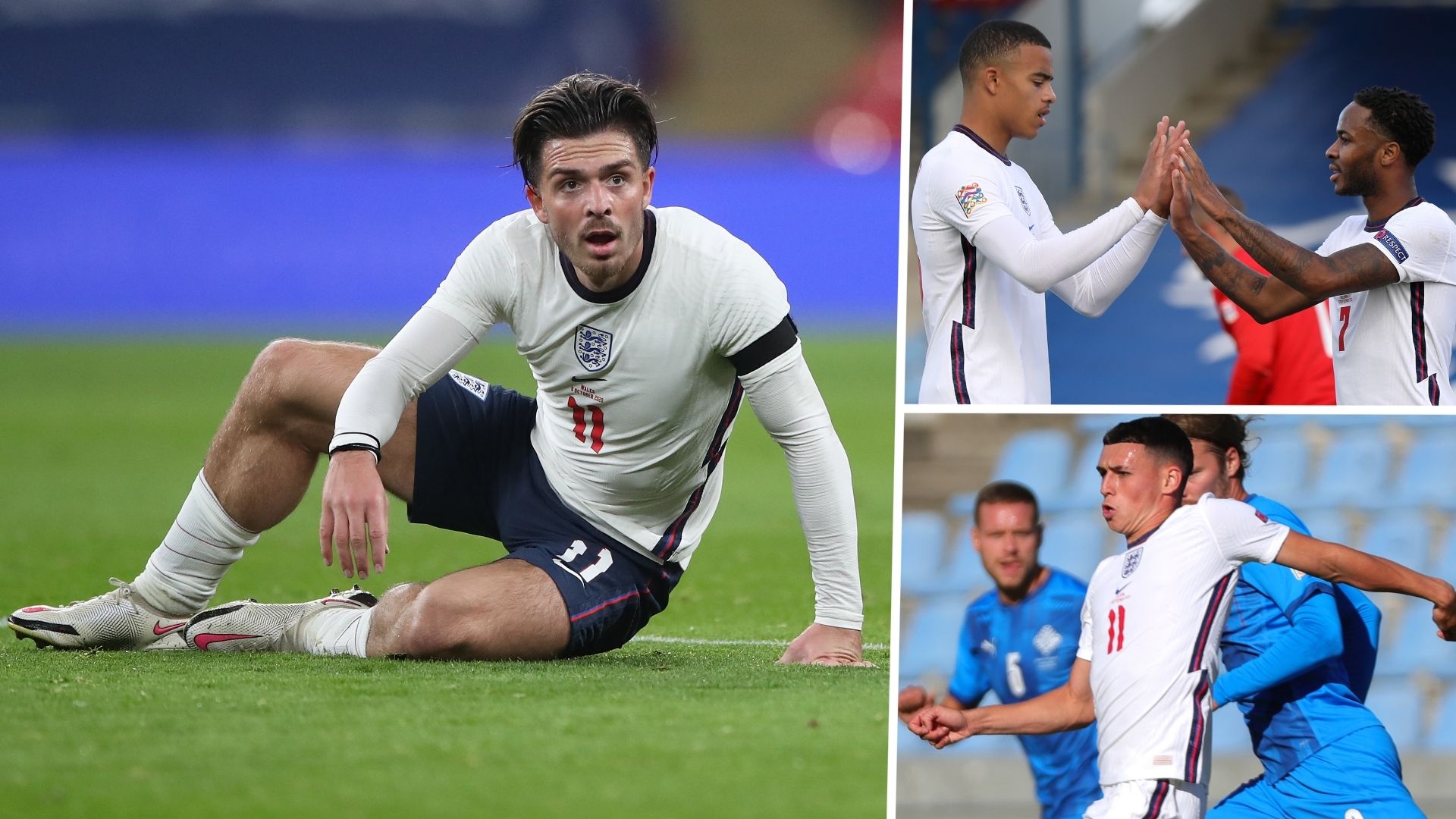 Jack Grealish Mason Greenwood Phil Foden England GFX