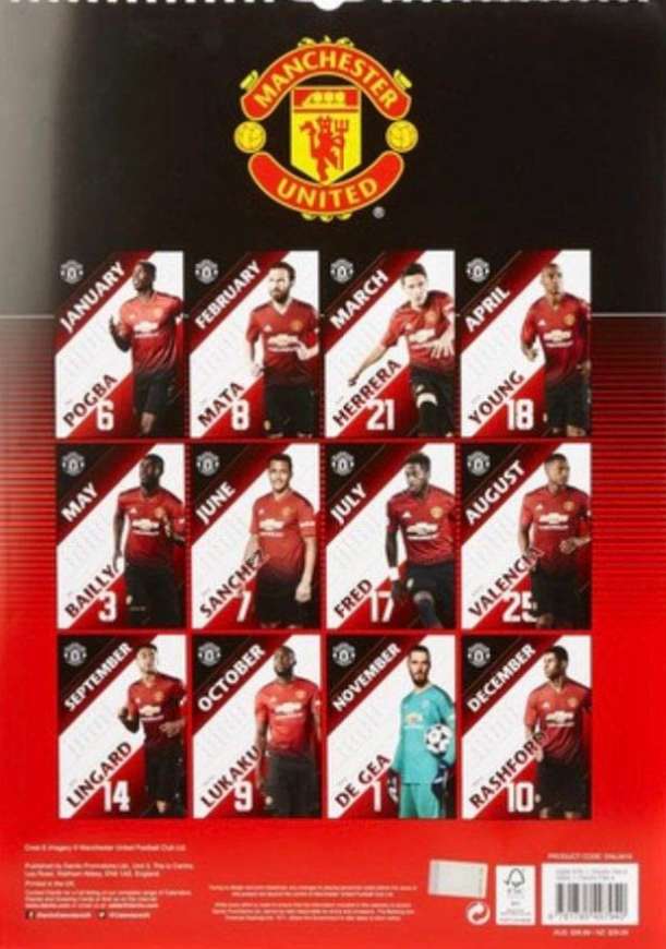 Manchester United official 2019 calendar