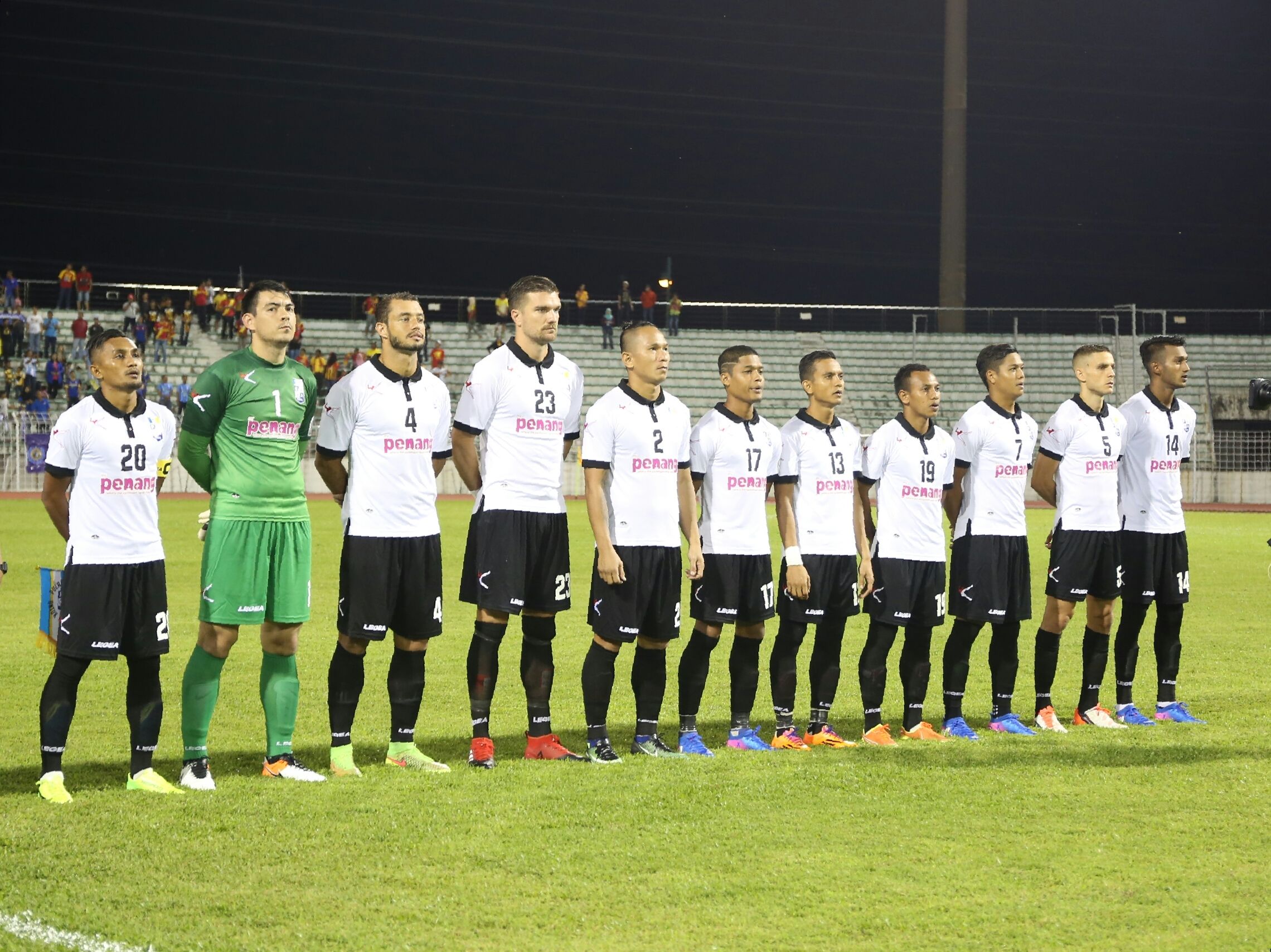 Pulau Pinang's first eleven against Selangor 21/1/2017