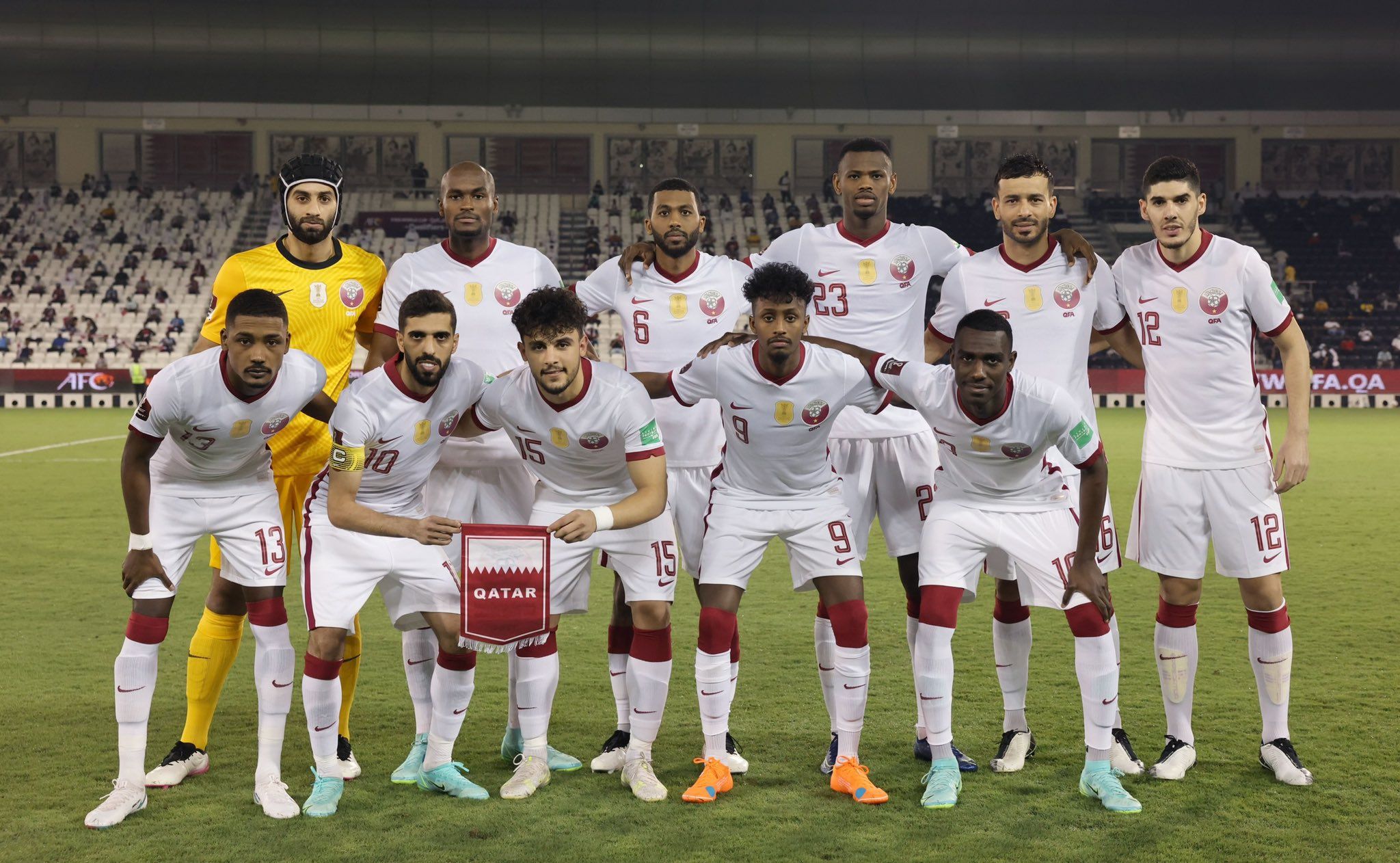 Qatar team before playing India