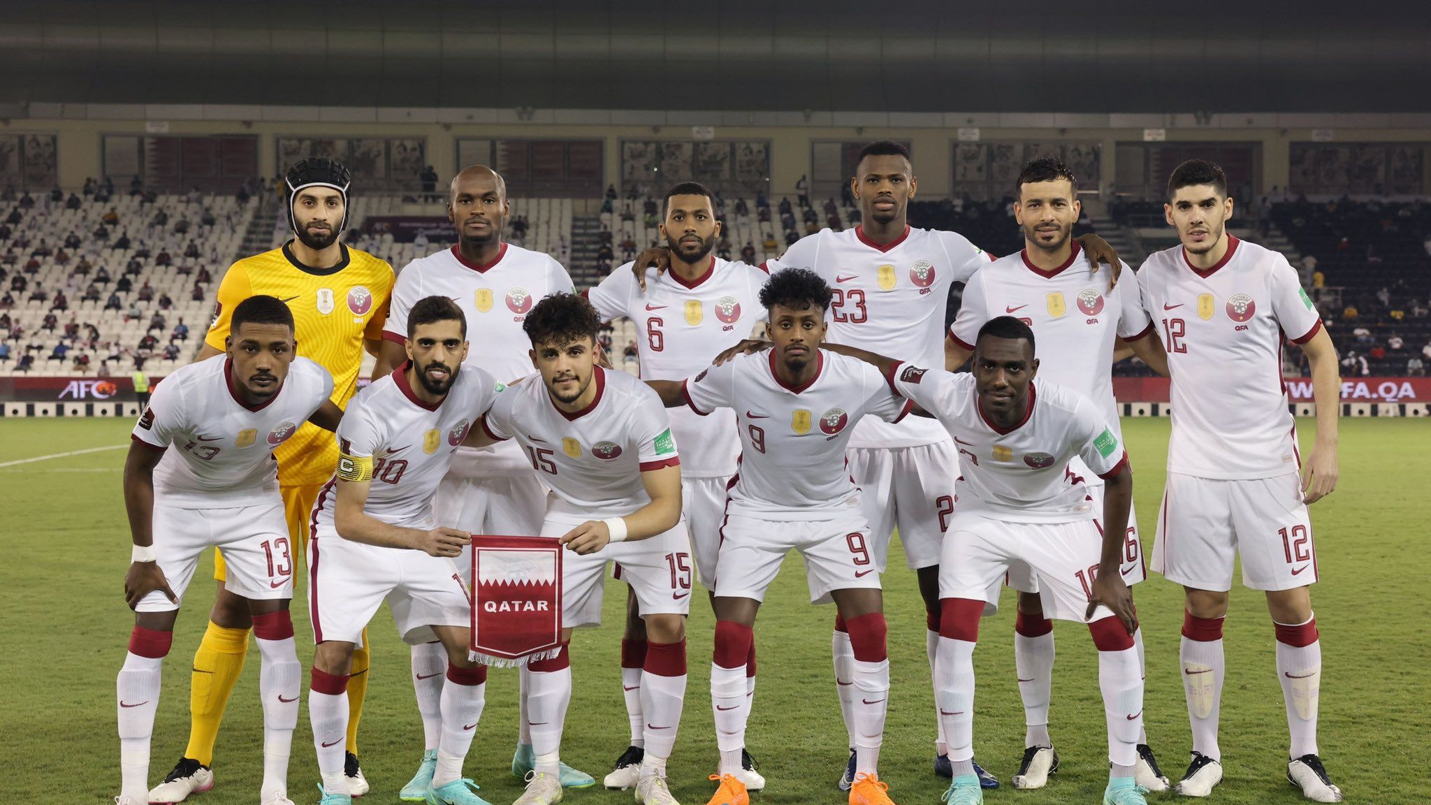Qatar team before playing India