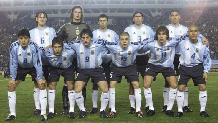 Formacion Argentina Uruguay Amistoso 2003 (Debut Mascherano)