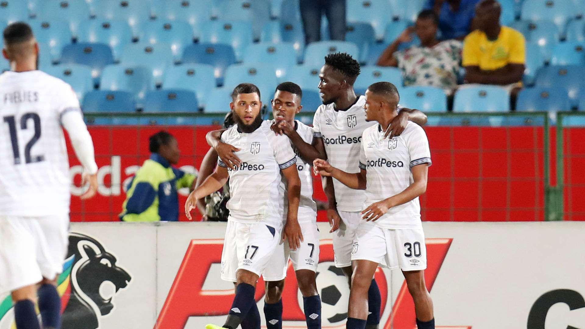 Riyaad Norodien with his Cape Town City team-mates, February 2019