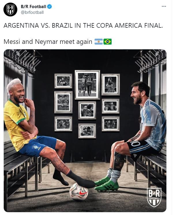 ARGENTINA VS. BRAZIL IN THE COPA AMERICA FINAL.  Messi and Neymar meet again
