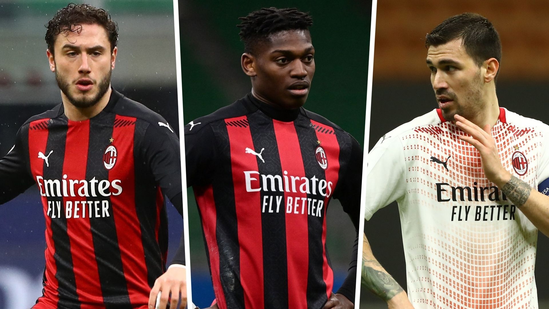 Davide Calabria Rafael Leao Alessio Romagnoli Milan