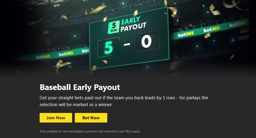 bet365 mlb early payout