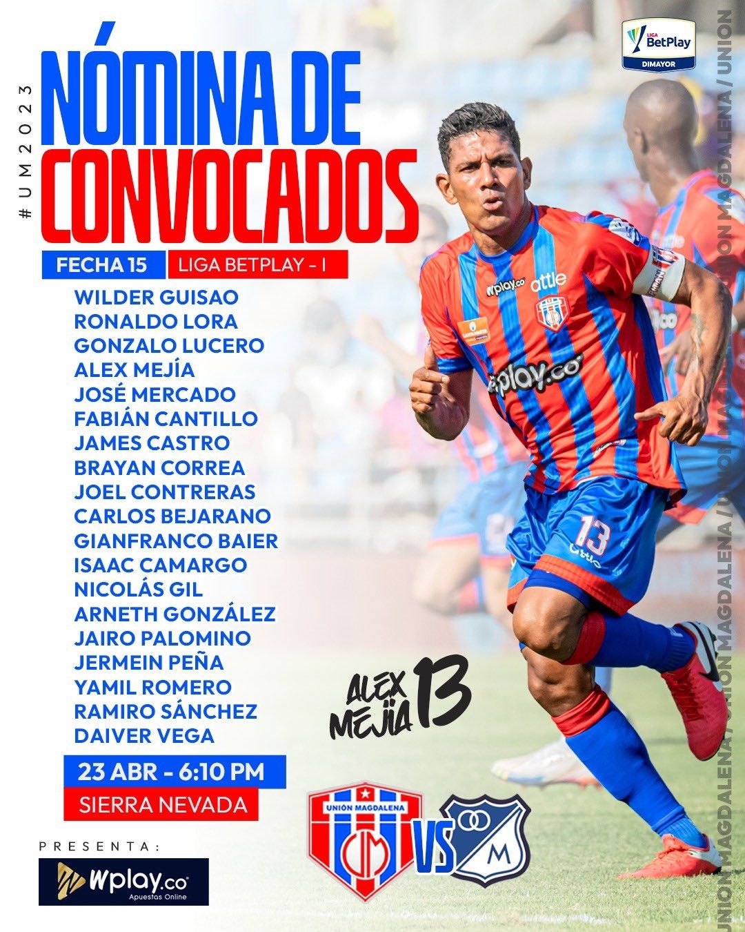 Convocados Unión Magdalen Fecha 15 Liga BetPlay 2023