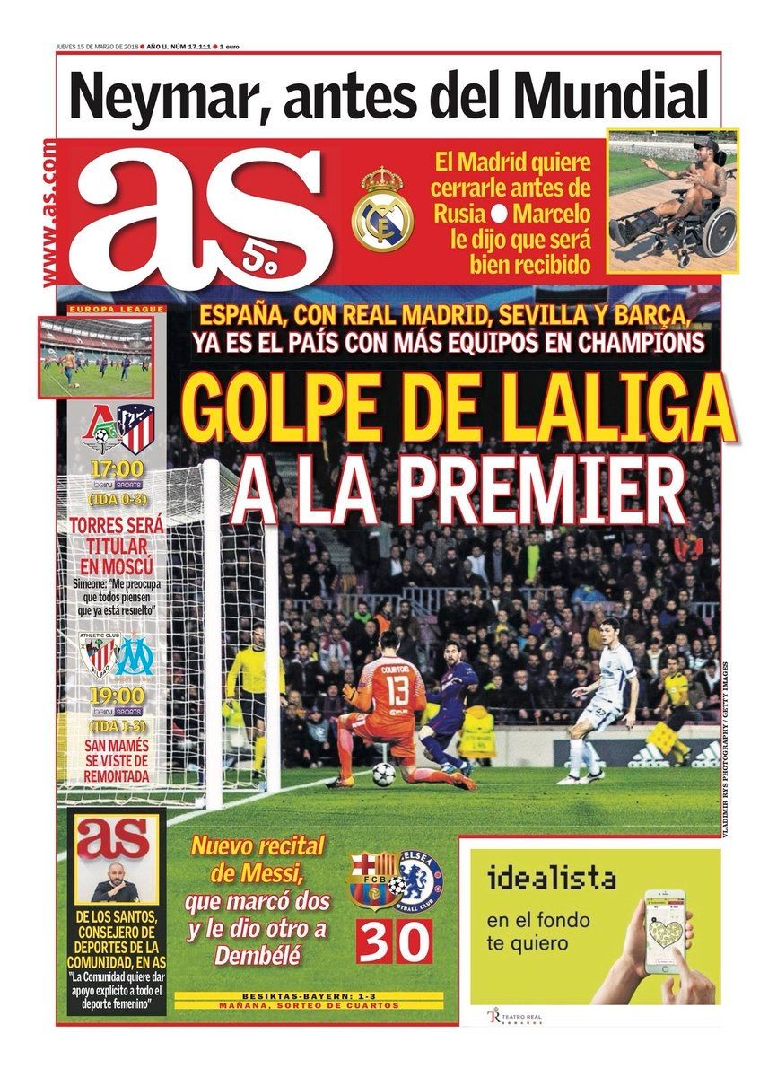 Une AS Lionel Messi Barça-Chelsea