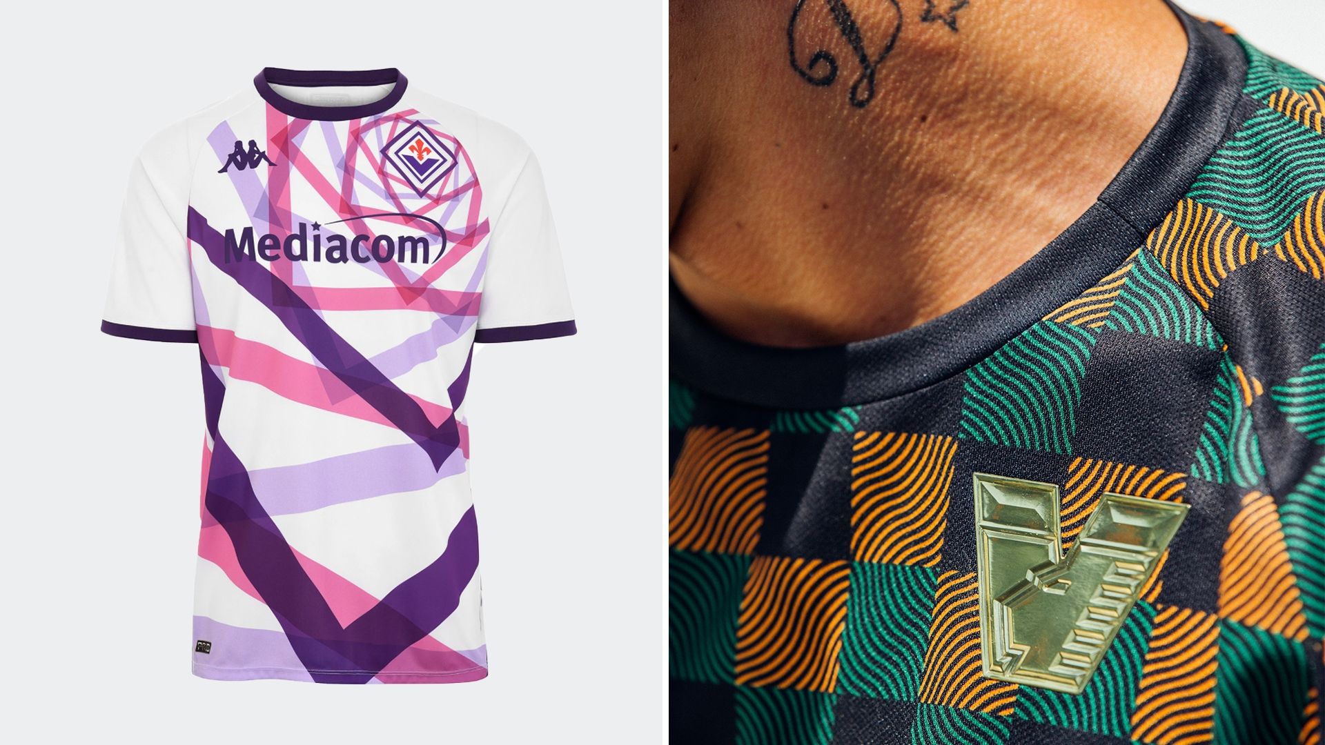 Fiorentina / Venezia FC pre-match shirts