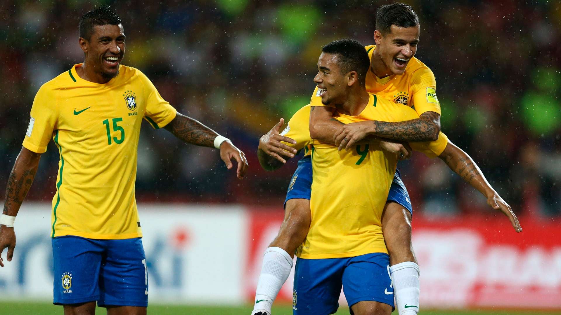 Paulinho Gabriel Jesus e Coutinho Brasil x Venezuela Eliminatórias 11 10 16