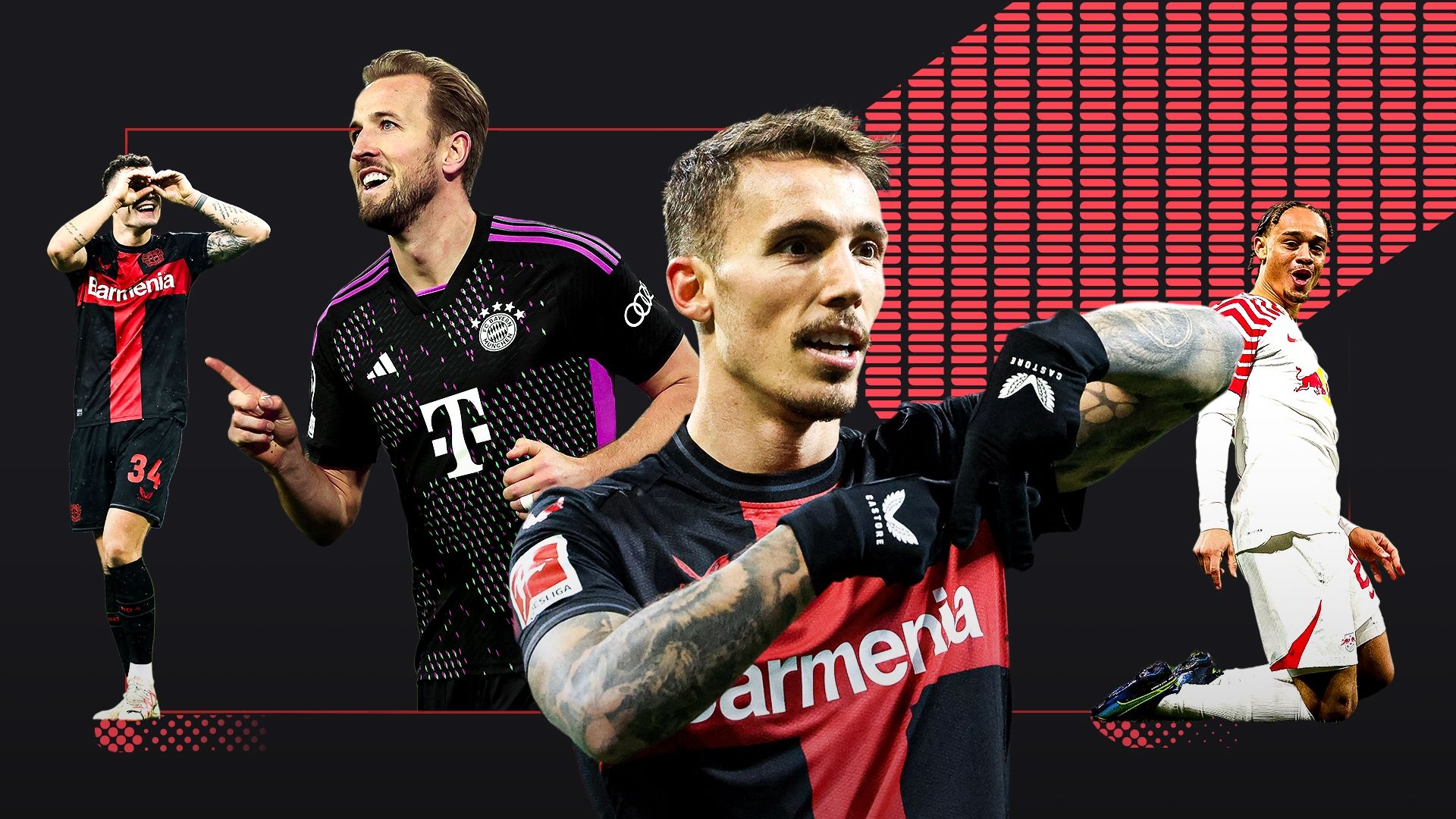 Bundesliga Kane Grimaldo Xhaka Simons