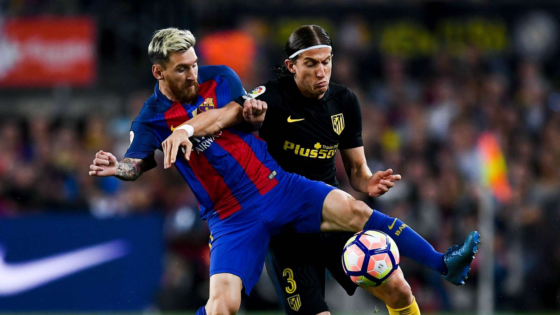 Lionel Messi Filipe Luis Barcelona Atletico Madrid La Liga